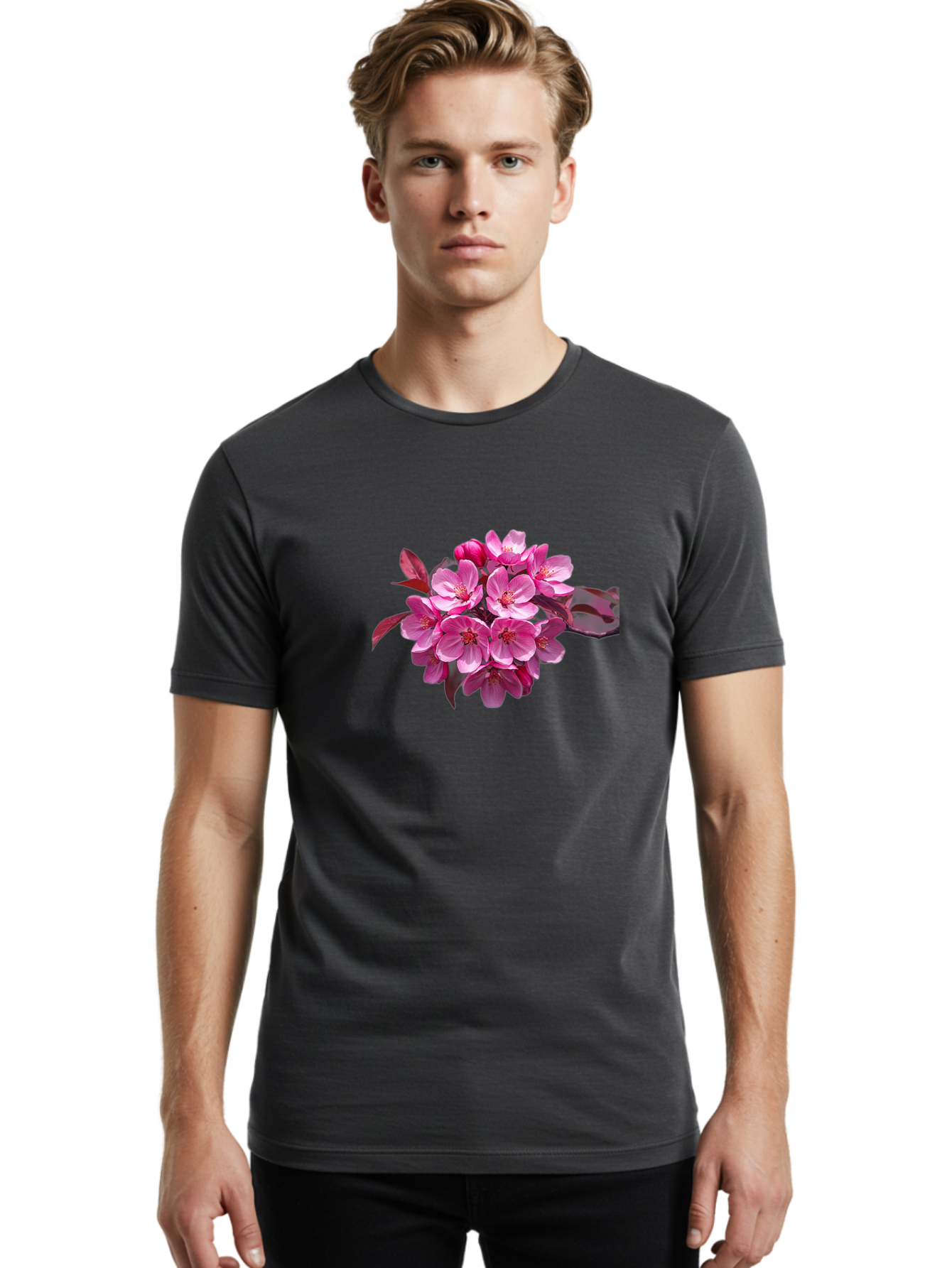 Pink-Flowers Men'S Graphic Tee, 100% Cotton, Comfortable Casual Summer Wear, Machine Washable, Vintage Camera, Old Camera, Antique Camera, Black Camera, Classic Photography, Photography Equipment, Nostalgic Device, Film Camera, Camera Art Baj193