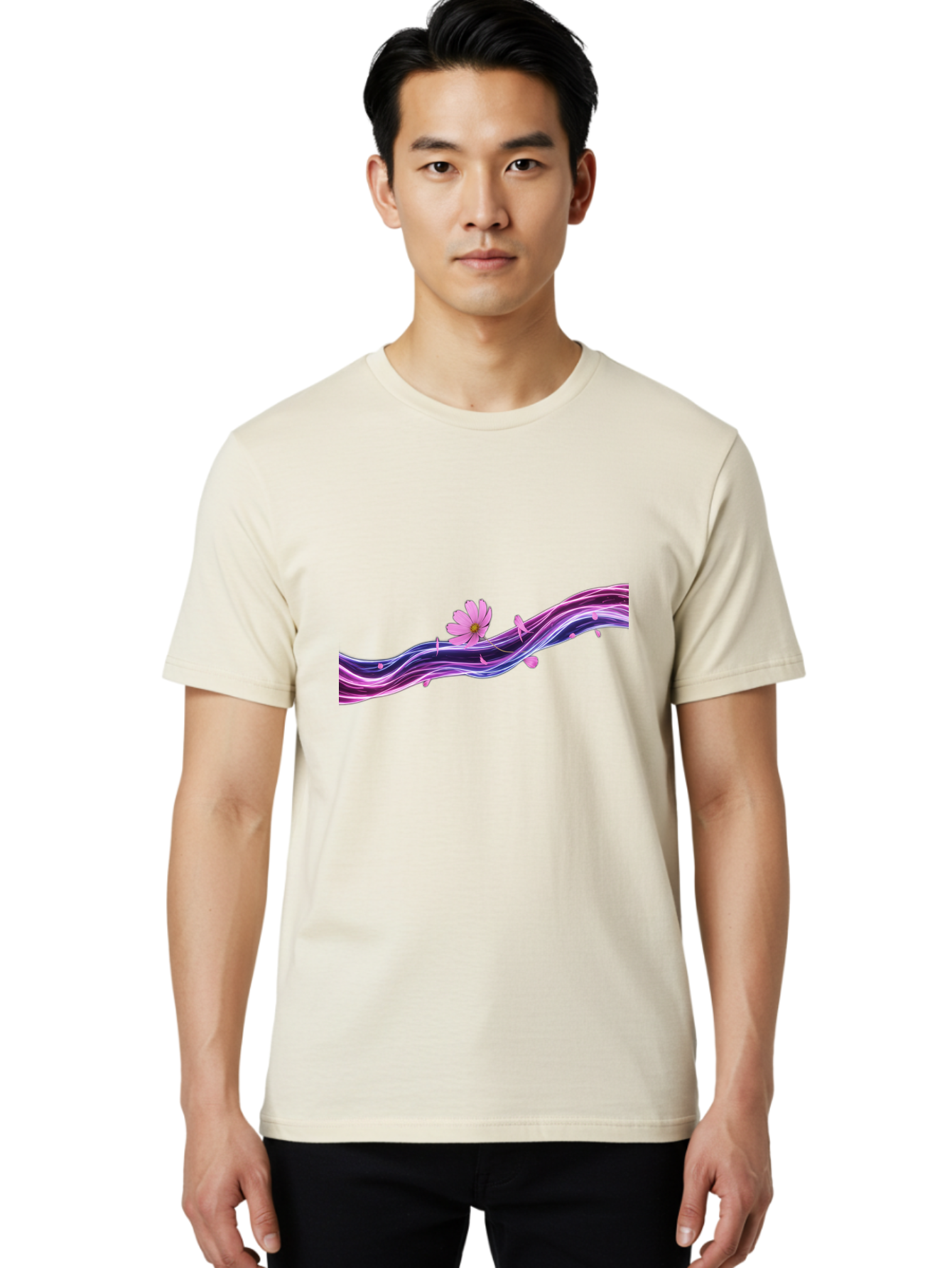 Pink-Fluid-Flower Men'S Graphic Tee, 100% Cotton, Comfortable Casual Summer Wear, Machine Washable, Vintage Camera, Old Camera, Antique Camera, Black Camera, Classic Photography, Photography Equipment, Nostalgic Device, Film Camera, Camera Art Baj194