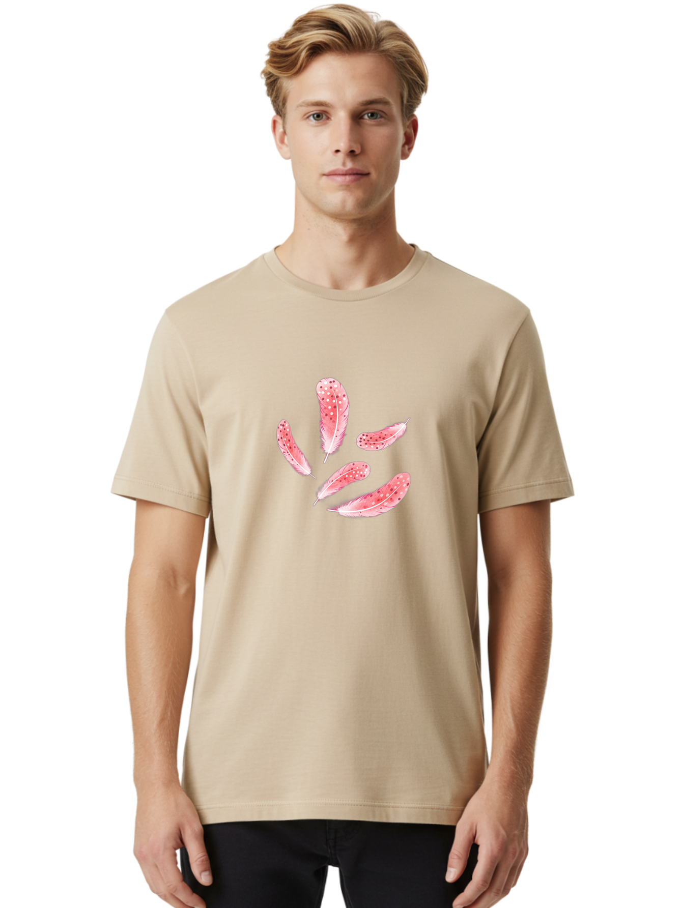Pink-Spotted-Feathers Men'S Graphic Tee, 100% Cotton, Comfortable Casual Summer Wear, Machine Washable, Vintage Camera, Old Camera, Antique Camera, Black Camera, Classic Photography, Photography Equipment, Nostalgic Device, Film Camera, Baj196