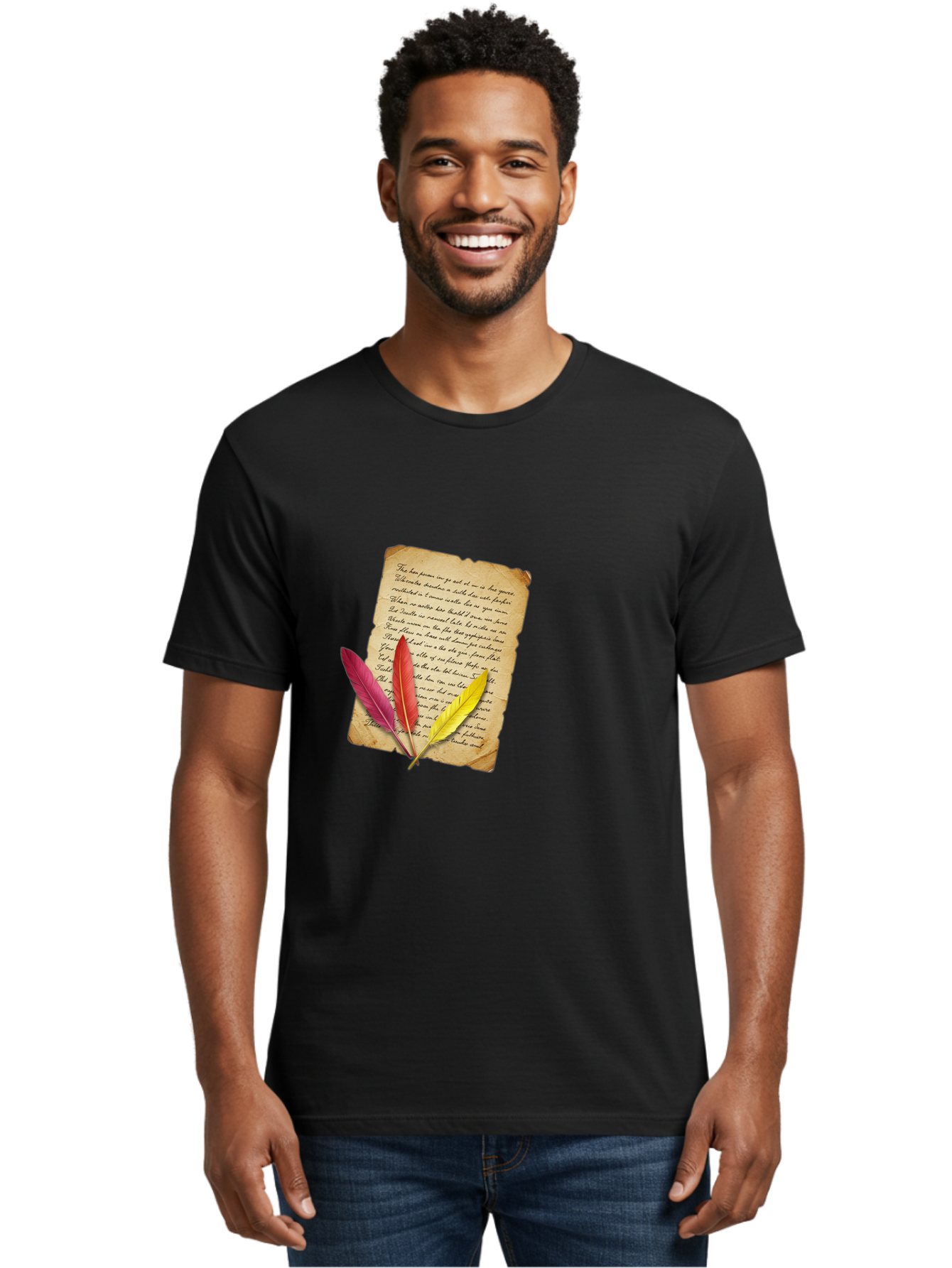 Poem-With-Feathers Men'S Graphic Tee, 100% Cotton, Comfortable Casual Summer Wear, Machine Washable, Vintage Camera, Old Camera, Antique Camera, Black Camera, Classic Photography, Photography Equipment, Nostalgic Device, Film Camera, Baj199