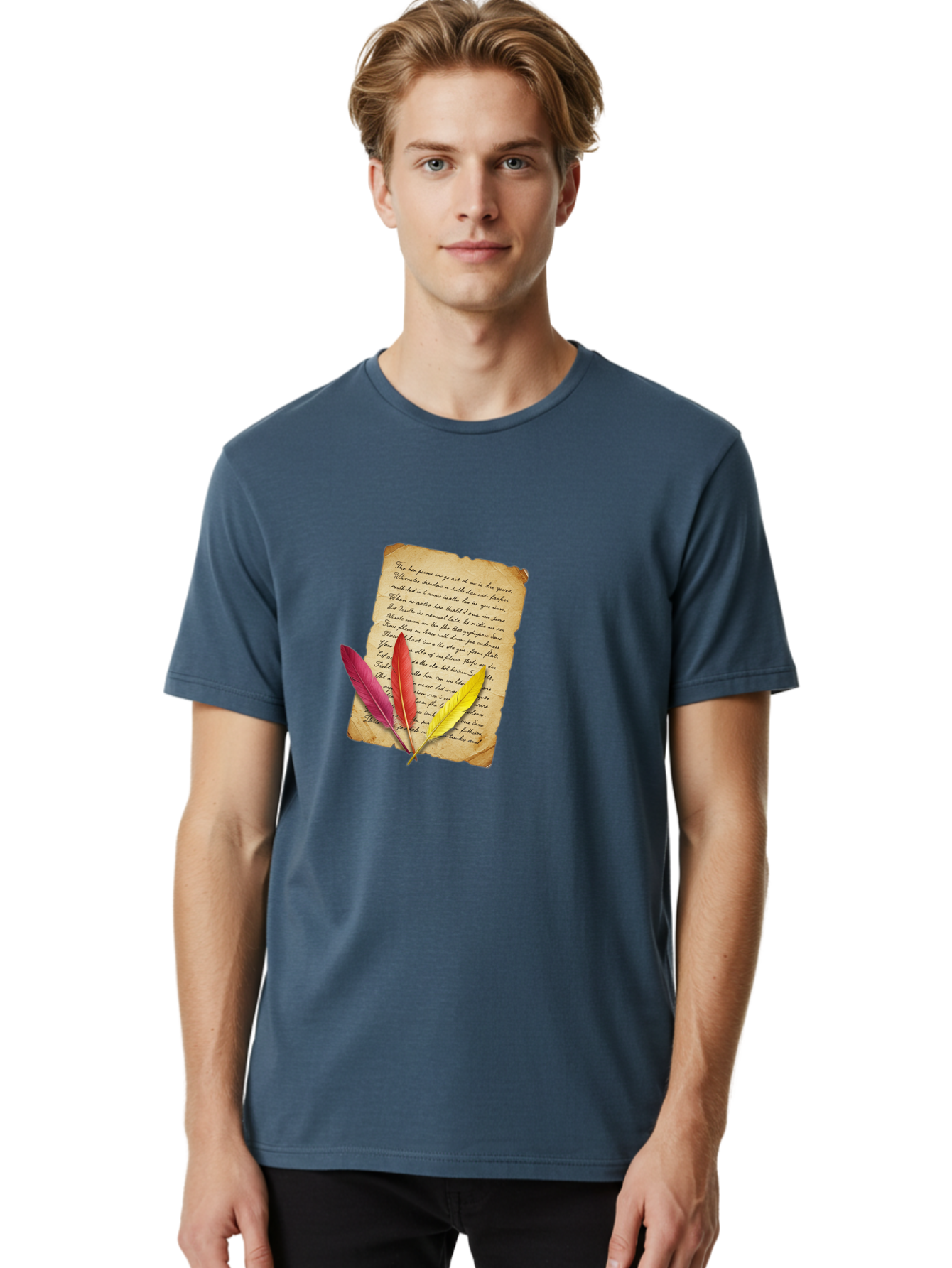 Poem-With-Feathers Men'S Graphic Tee, 100% Cotton, Comfortable Casual Summer Wear, Machine Washable, Vintage Camera, Old Camera, Antique Camera, Black Camera, Classic Photography, Photography Equipment, Nostalgic Device, Film Camera, Baj199