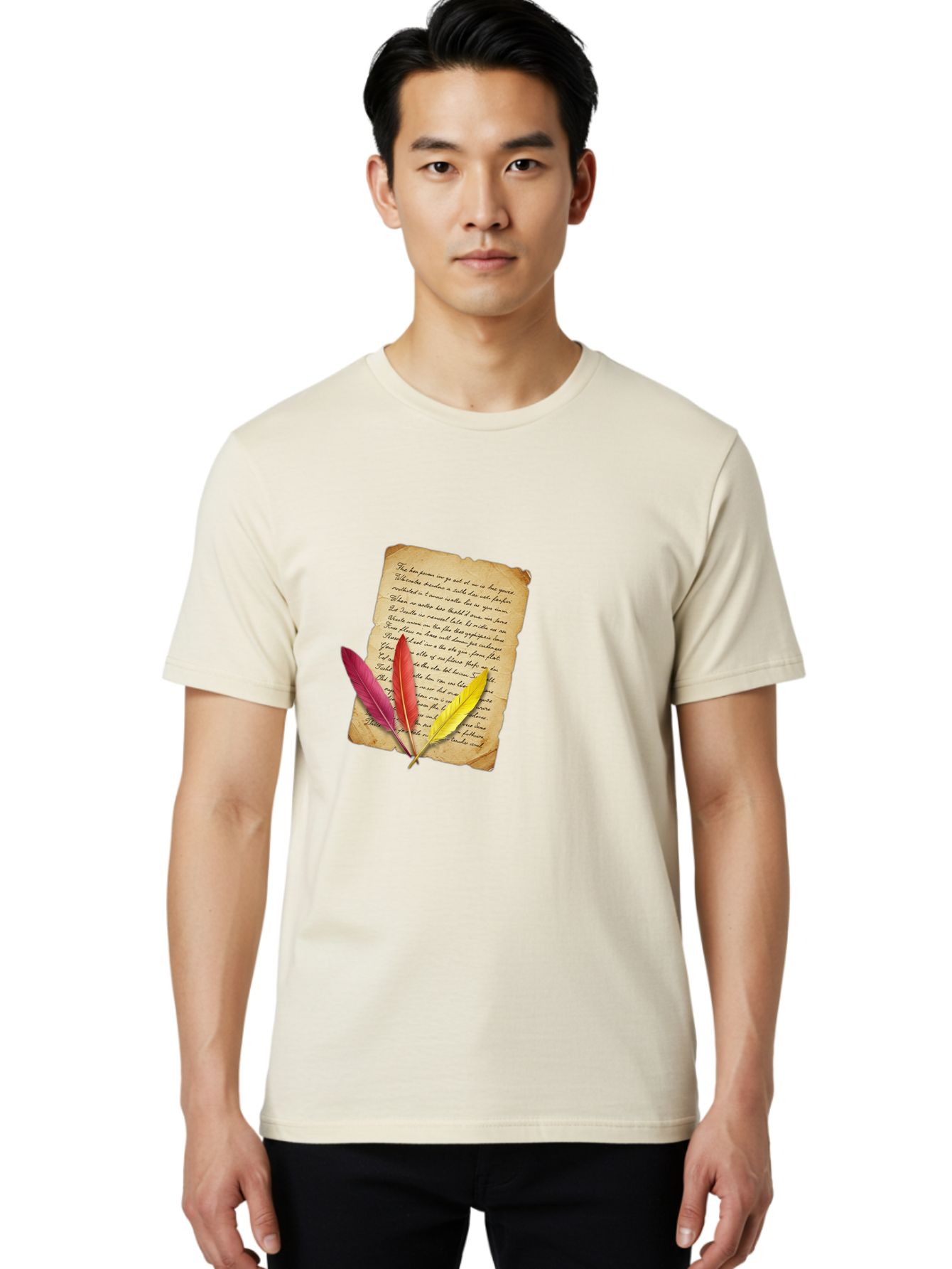 Poem-With-Feathers Men'S Graphic Tee, 100% Cotton, Comfortable Casual Summer Wear, Machine Washable, Vintage Camera, Old Camera, Antique Camera, Black Camera, Classic Photography, Photography Equipment, Nostalgic Device, Film Camera, Baj199