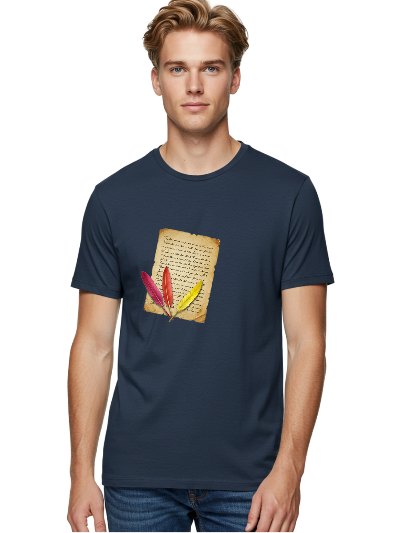 Poem-With-Feathers Men'S Graphic Tee, 100% Cotton, Comfortable Casual Summer Wear, Machine Washable, Vintage Camera, Old Camera, Antique Camera, Black Camera, Classic Photography, Photography Equipment, Nostalgic Device, Film Camera, Baj199