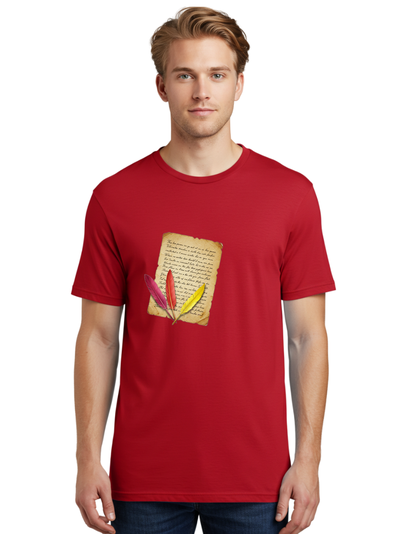 Poem-With-Feathers Men'S Graphic Tee, 100% Cotton, Comfortable Casual Summer Wear, Machine Washable, Vintage Camera, Old Camera, Antique Camera, Black Camera, Classic Photography, Photography Equipment, Nostalgic Device, Film Camera, Baj199