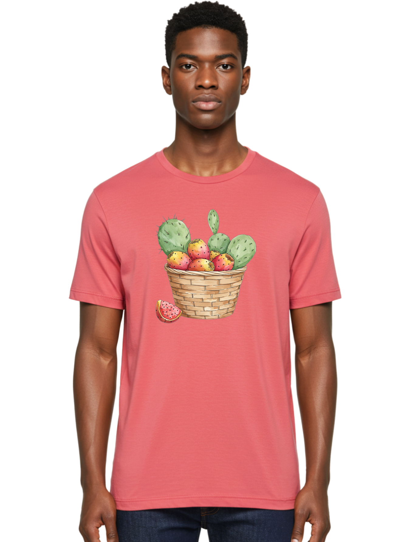 Prickly-Pears-Basket Men'S Graphic Tee, 100% Cotton, Comfortable Casual Summer Wear, Machine Washable, Vintage Camera, Old Camera, Antique Camera, Black Camera, Classic Photography, Photography Equipment, Nostalgic Device, Film Camera, Baj200
