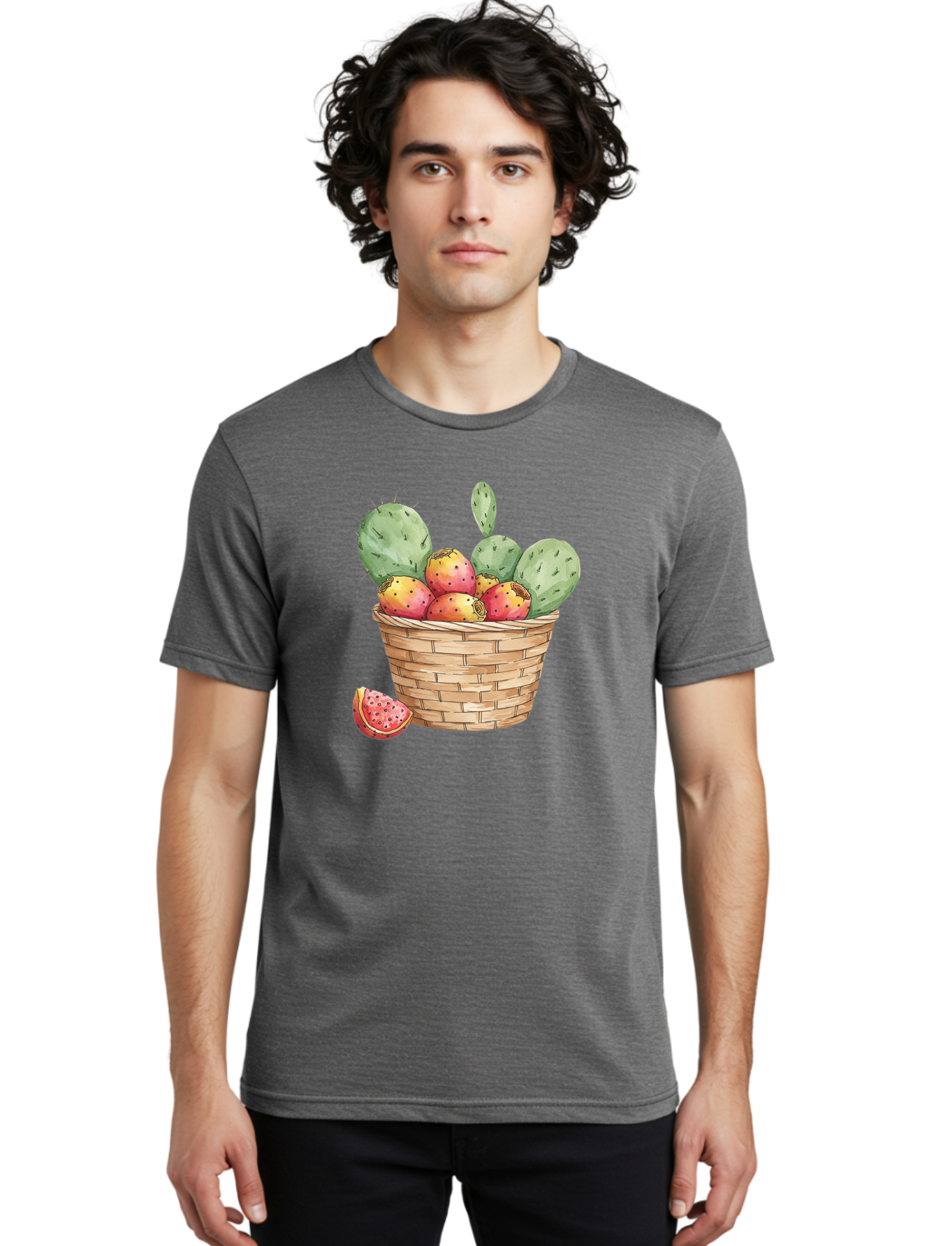 Prickly-Pears-Basket Men'S Graphic Tee, 100% Cotton, Comfortable Casual Summer Wear, Machine Washable, Vintage Camera, Old Camera, Antique Camera, Black Camera, Classic Photography, Photography Equipment, Nostalgic Device, Film Camera, Baj200