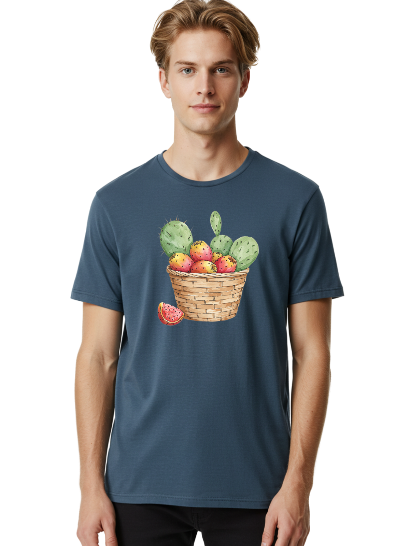 Prickly-Pears-Basket Men'S Graphic Tee, 100% Cotton, Comfortable Casual Summer Wear, Machine Washable, Vintage Camera, Old Camera, Antique Camera, Black Camera, Classic Photography, Photography Equipment, Nostalgic Device, Film Camera, Baj200