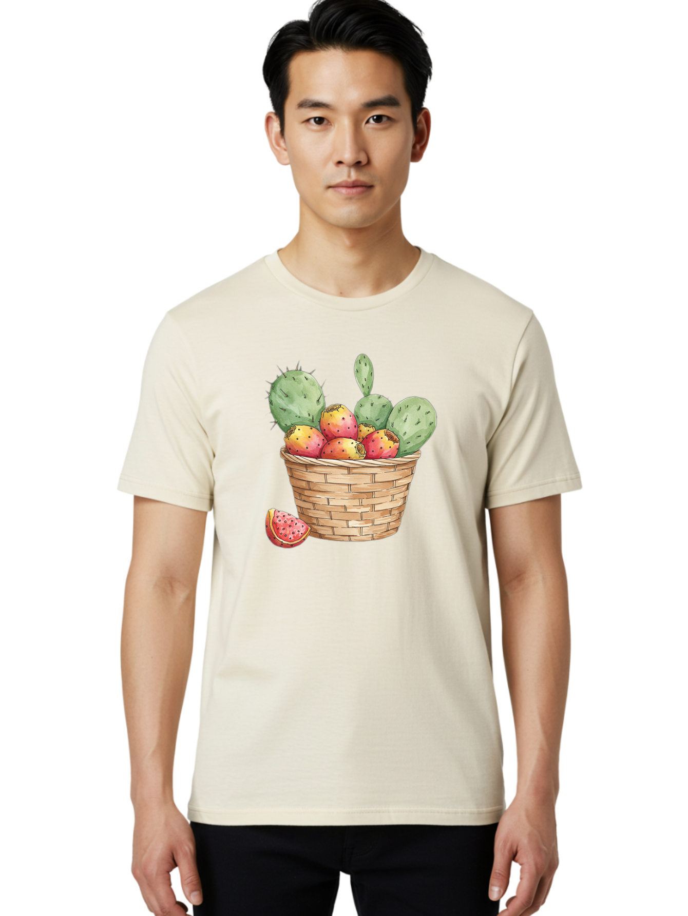 Prickly-Pears-Basket Men'S Graphic Tee, 100% Cotton, Comfortable Casual Summer Wear, Machine Washable, Vintage Camera, Old Camera, Antique Camera, Black Camera, Classic Photography, Photography Equipment, Nostalgic Device, Film Camera, Baj200
