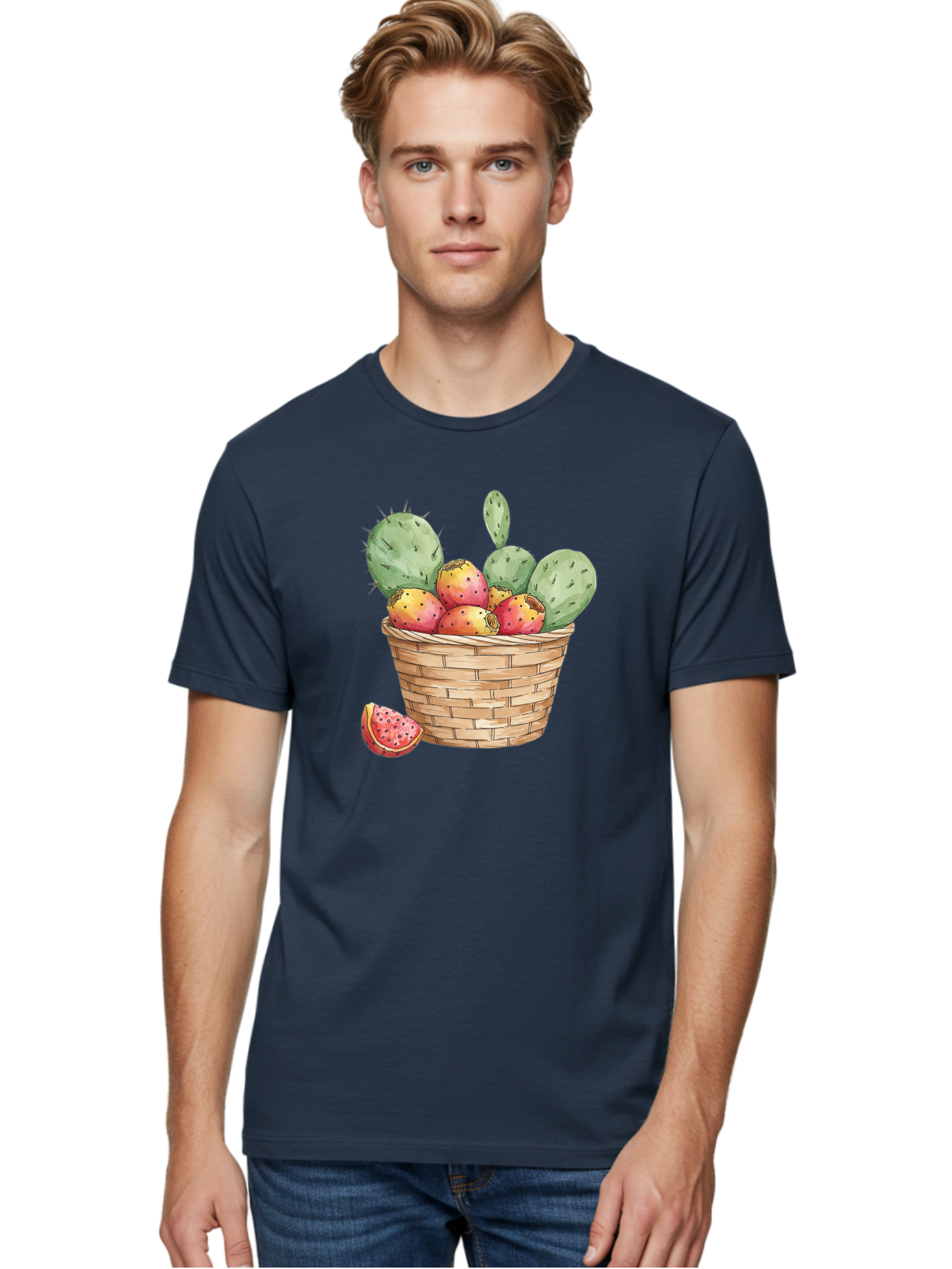Prickly-Pears-Basket Men'S Graphic Tee, 100% Cotton, Comfortable Casual Summer Wear, Machine Washable, Vintage Camera, Old Camera, Antique Camera, Black Camera, Classic Photography, Photography Equipment, Nostalgic Device, Film Camera, Baj200