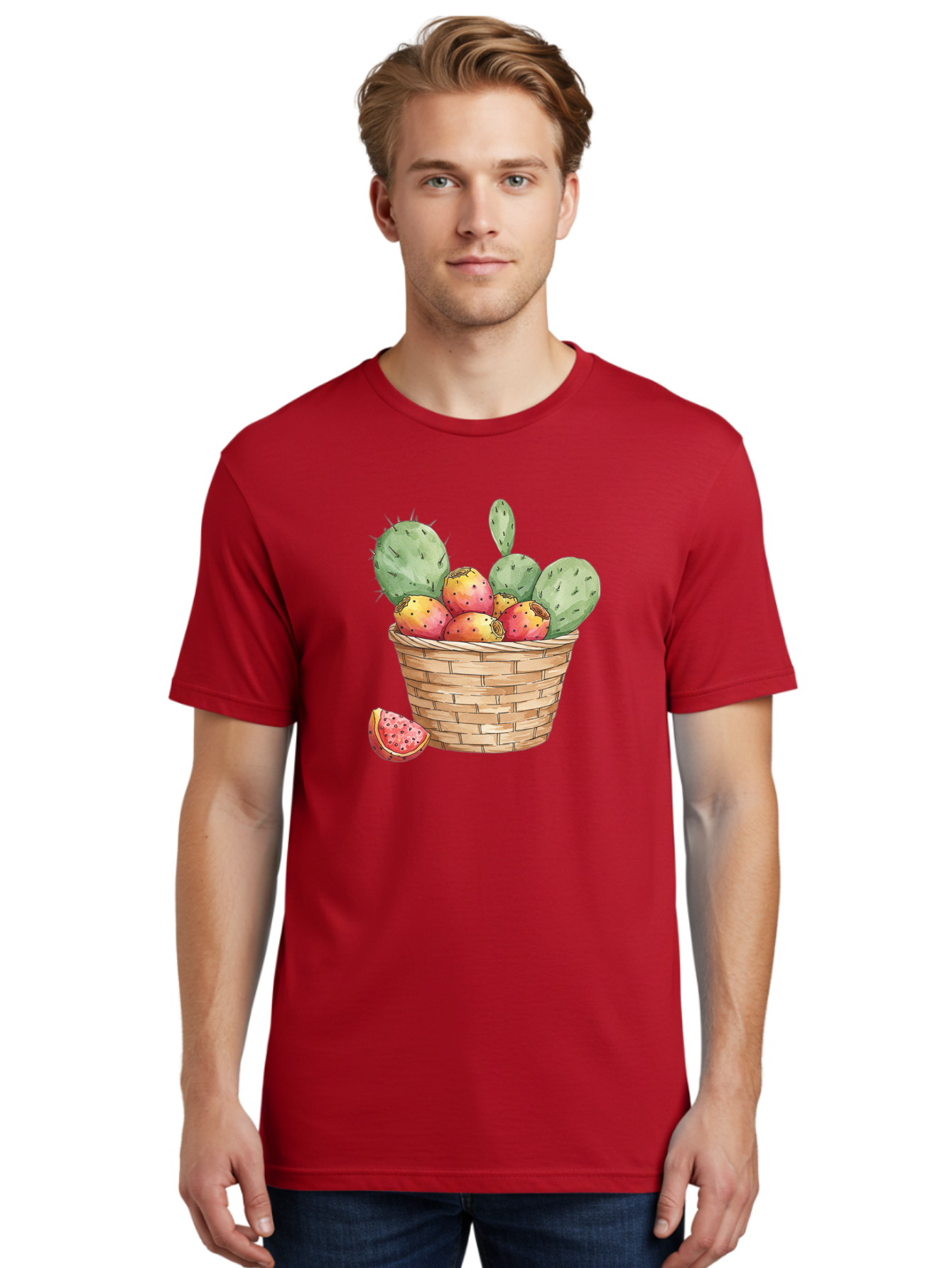 Prickly-Pears-Basket Men'S Graphic Tee, 100% Cotton, Comfortable Casual Summer Wear, Machine Washable, Vintage Camera, Old Camera, Antique Camera, Black Camera, Classic Photography, Photography Equipment, Nostalgic Device, Film Camera, Baj200