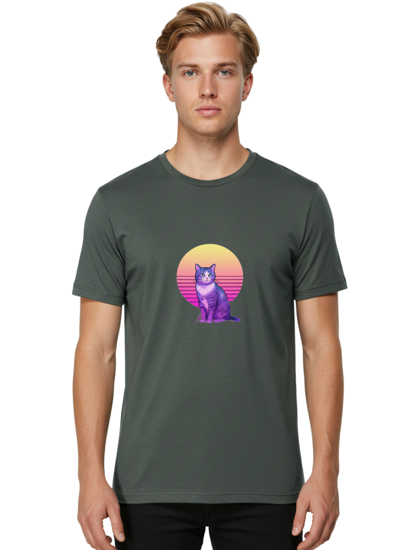 Purple-Cat Men'S Graphic Tee, 100% Cotton, Comfortable Casual Summer Wear, Machine Washable, Vintage Camera, Old Camera, Antique Camera, Black Camera, Classic Photography, Photography Equipment, Nostalgic Device, Film Camera, Camera Art Baj201