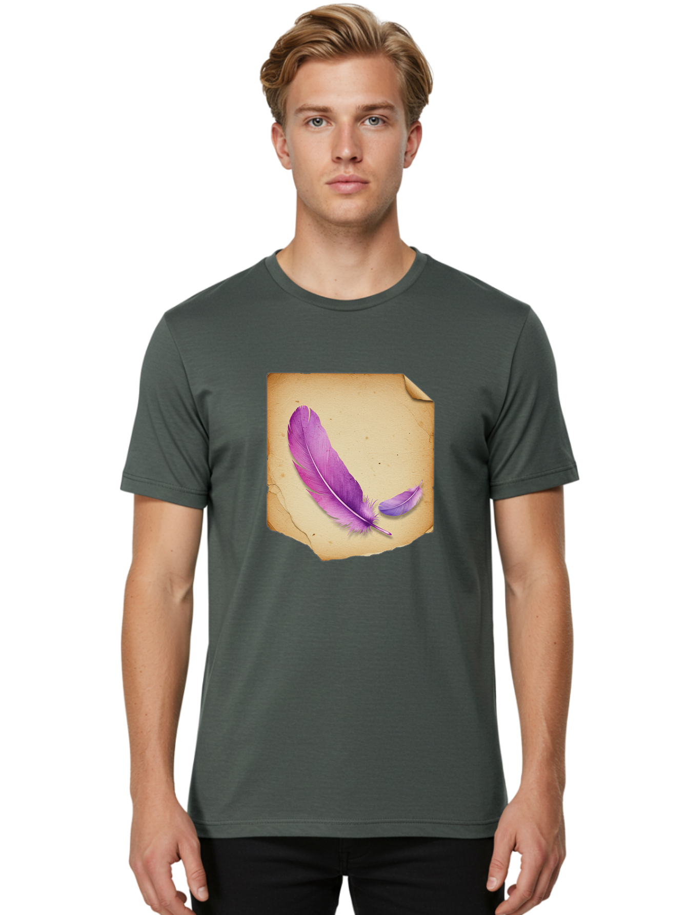 Purple-Feathers Men'S Graphic Tee, 100% Cotton, Comfortable Casual Summer Wear, Machine Washable, Vintage Camera, Old Camera, Antique Camera, Black Camera, Classic Photography, Photography Equipment, Nostalgic Device, Film Camera, Camera Art Baj202