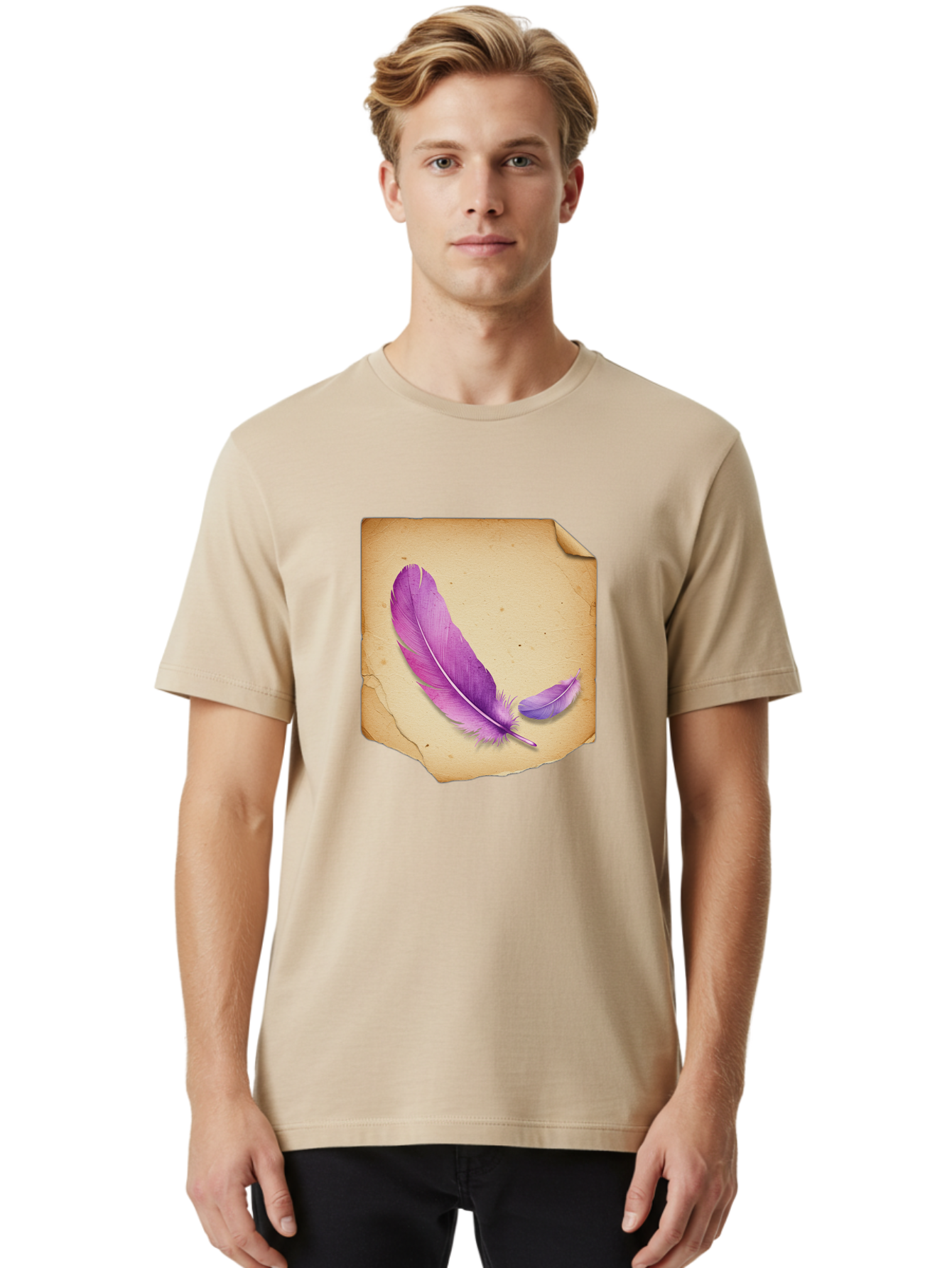 Purple-Feathers Men'S Graphic Tee, 100% Cotton, Comfortable Casual Summer Wear, Machine Washable, Vintage Camera, Old Camera, Antique Camera, Black Camera, Classic Photography, Photography Equipment, Nostalgic Device, Film Camera, Camera Art Baj202