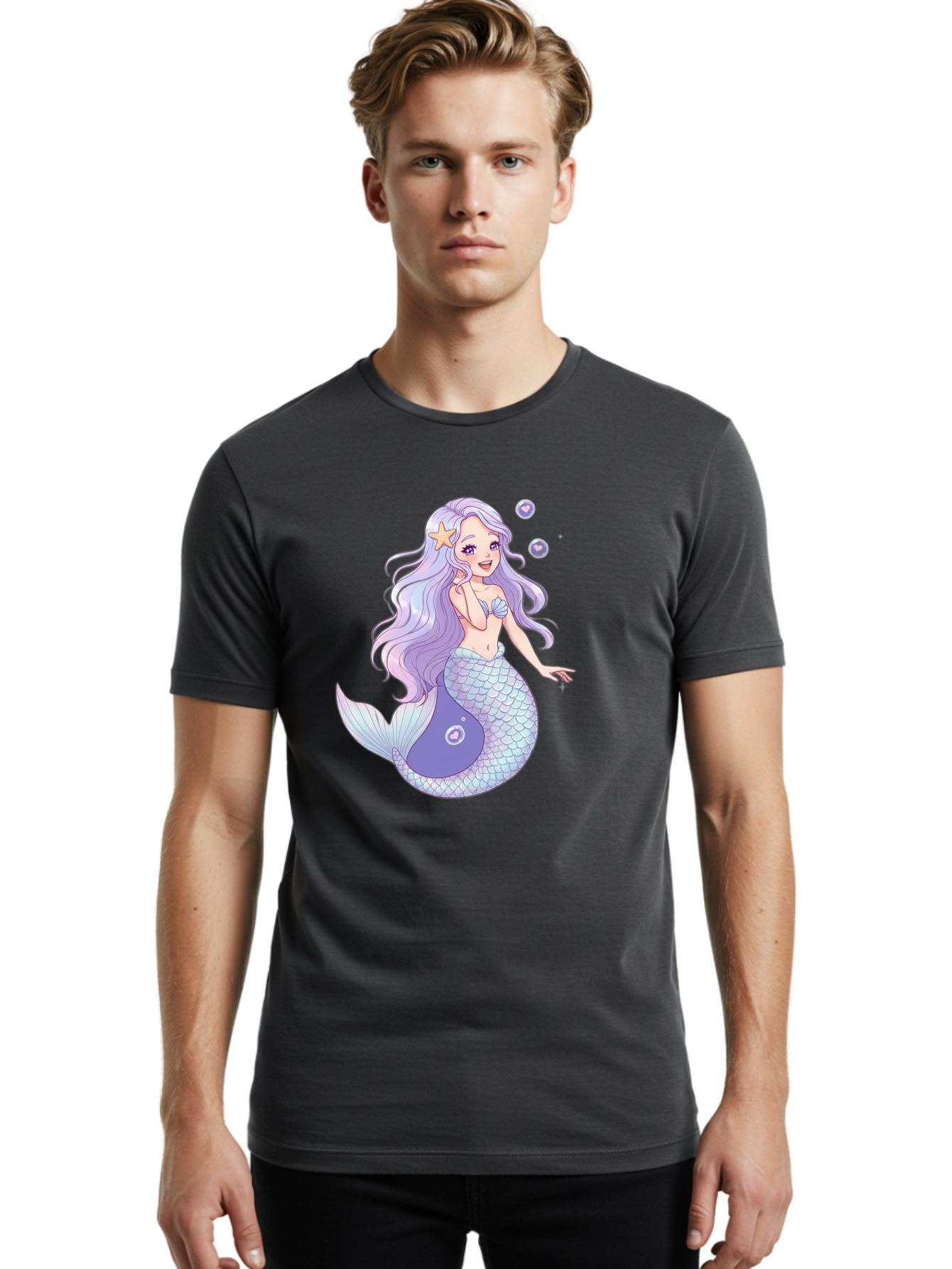 Purple-Mermaid-1 Men'S Graphic Tee, 100% Cotton, Comfortable Casual Summer Wear, Machine Washable, Vintage Camera, Old Camera, Antique Camera, Black Camera, Classic Photography, Photography Equipment, Nostalgic Device, Film Camera, Camera Art Baj203