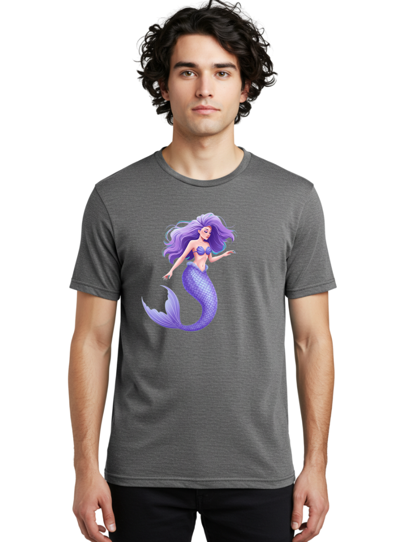 Purple-Mermaid-2 Men'S Graphic Tee, 100% Cotton, Comfortable Casual Summer Wear, Machine Washable, Vintage Camera, Old Camera, Antique Camera, Black Camera, Classic Photography, Photography Equipment, Nostalgic Device, Film Camera, Camera Art Baj204