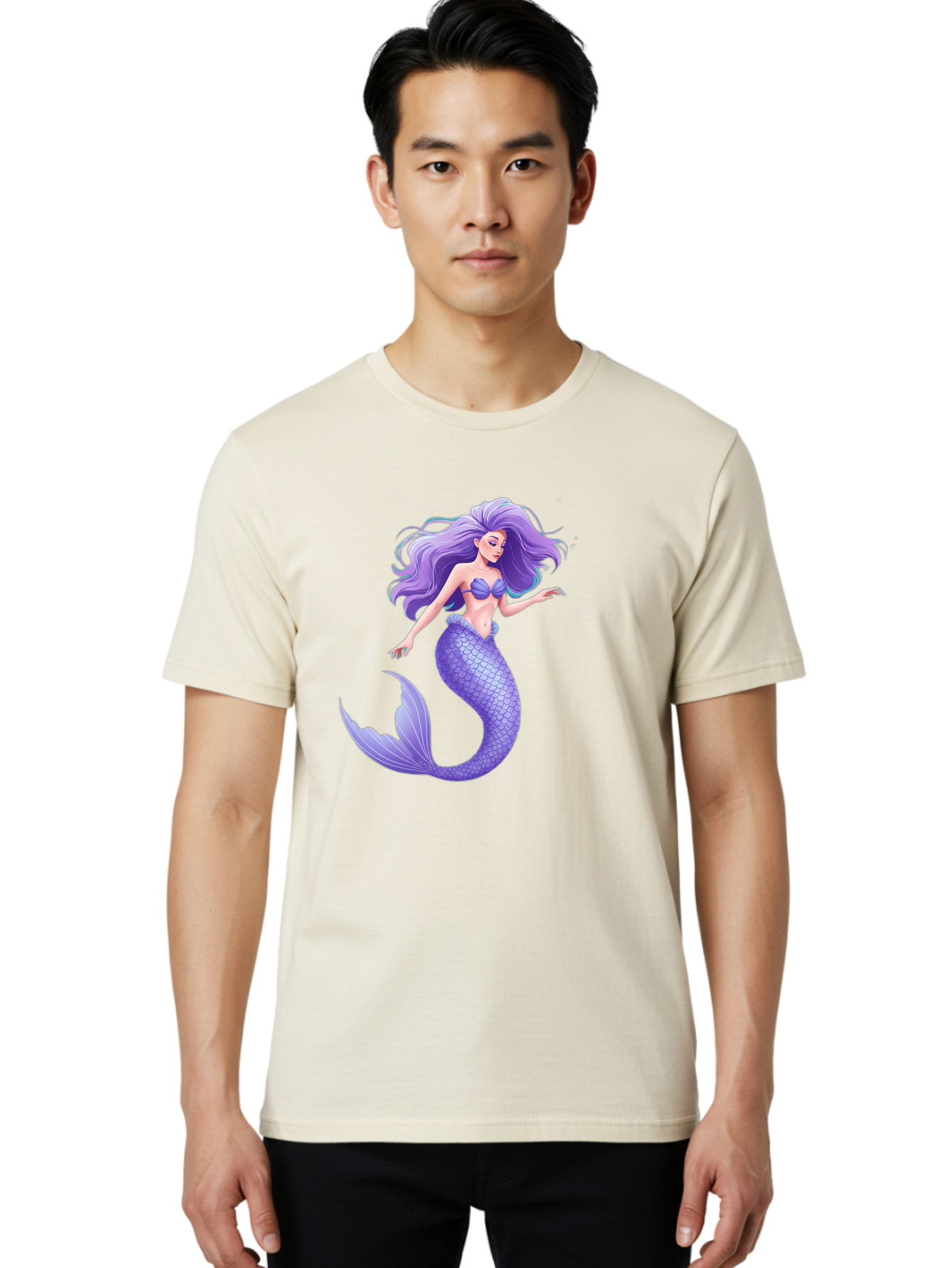 Purple-Mermaid-2 Men'S Graphic Tee, 100% Cotton, Comfortable Casual Summer Wear, Machine Washable, Vintage Camera, Old Camera, Antique Camera, Black Camera, Classic Photography, Photography Equipment, Nostalgic Device, Film Camera, Camera Art Baj204