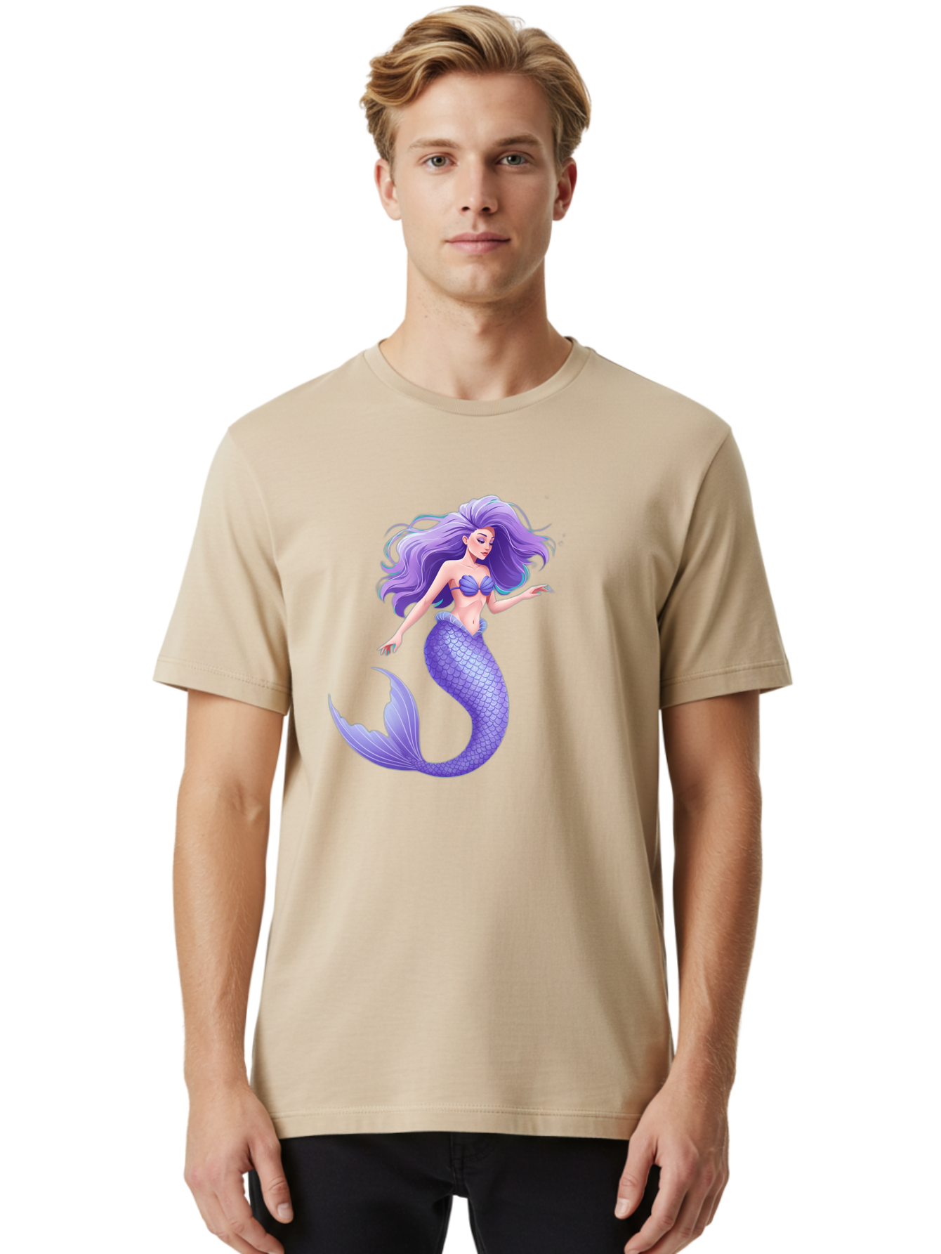 Purple-Mermaid-2 Men'S Graphic Tee, 100% Cotton, Comfortable Casual Summer Wear, Machine Washable, Vintage Camera, Old Camera, Antique Camera, Black Camera, Classic Photography, Photography Equipment, Nostalgic Device, Film Camera, Camera Art Baj204