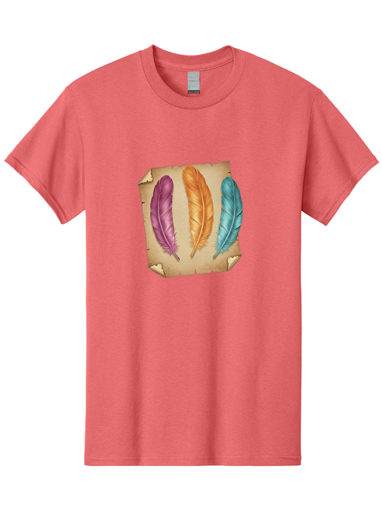 Purple-Orange-Blue-Feather Men'S Graphic Tee, 100% Cotton, Comfortable Casual Summer Wear, Machine Washable, Vintage Camera, Old Camera, Antique Camera, Black Camera, Classic Photography, Photography Equipment, Nostalgic Device, Film Camera, Baj206
