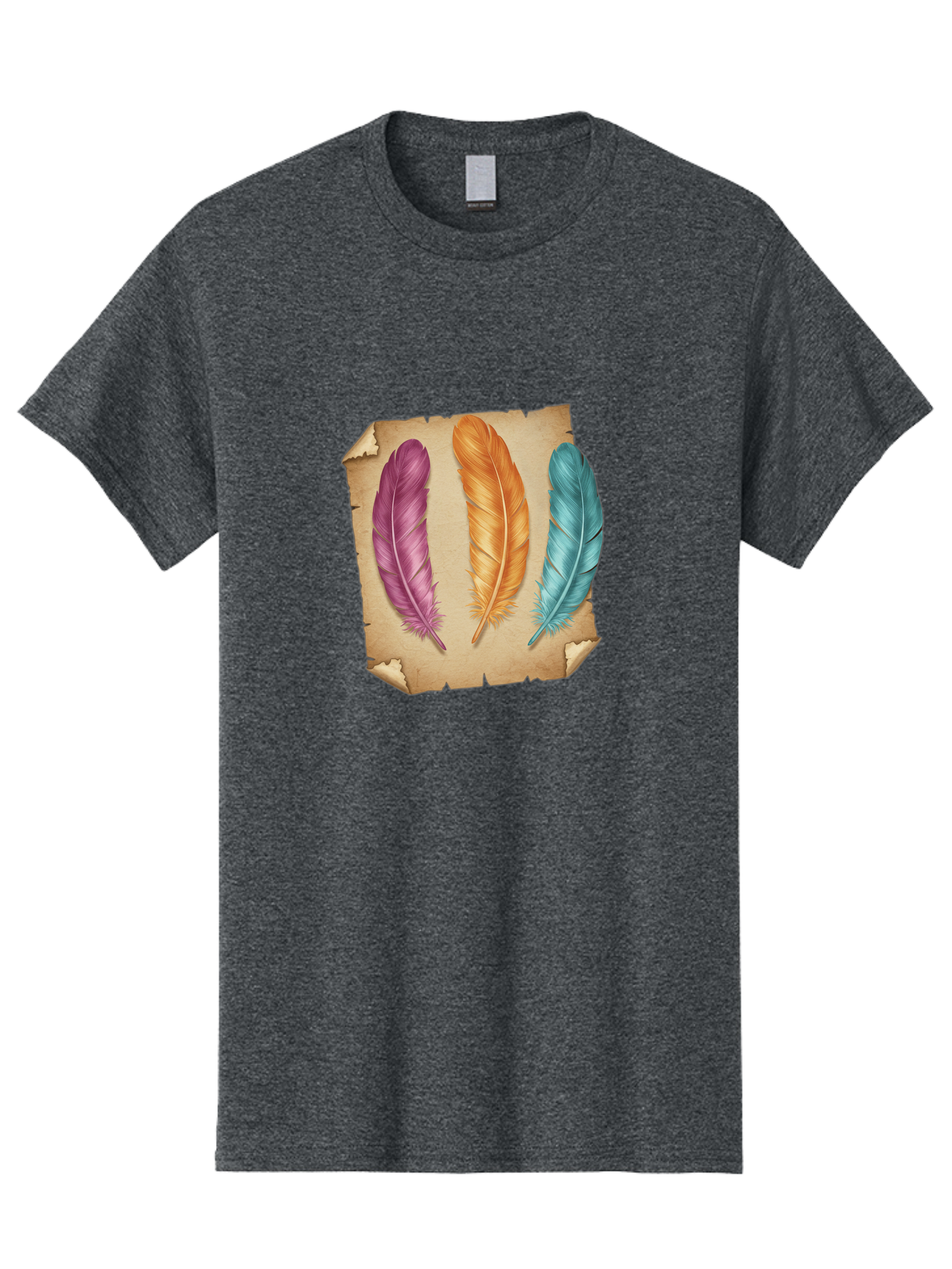 Purple-Orange-Blue-Feather Men'S Graphic Tee, 100% Cotton, Comfortable Casual Summer Wear, Machine Washable, Vintage Camera, Old Camera, Antique Camera, Black Camera, Classic Photography, Photography Equipment, Nostalgic Device, Film Camera, Baj206
