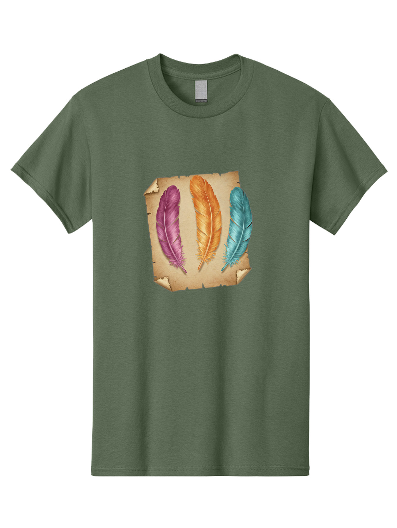 Purple-Orange-Blue-Feather Men'S Graphic Tee, 100% Cotton, Comfortable Casual Summer Wear, Machine Washable, Vintage Camera, Old Camera, Antique Camera, Black Camera, Classic Photography, Photography Equipment, Nostalgic Device, Film Camera, Baj206