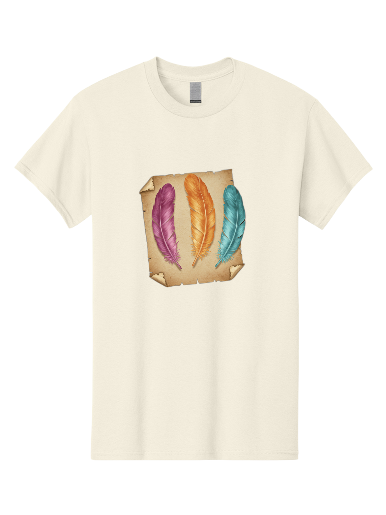 Purple-Orange-Blue-Feather Men'S Graphic Tee, 100% Cotton, Comfortable Casual Summer Wear, Machine Washable, Vintage Camera, Old Camera, Antique Camera, Black Camera, Classic Photography, Photography Equipment, Nostalgic Device, Film Camera, Baj206