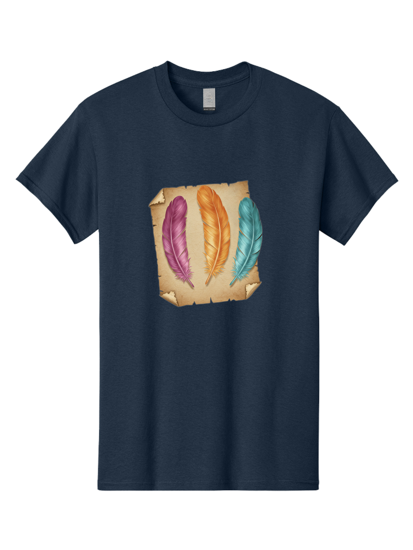 Purple-Orange-Blue-Feather Men'S Graphic Tee, 100% Cotton, Comfortable Casual Summer Wear, Machine Washable, Vintage Camera, Old Camera, Antique Camera, Black Camera, Classic Photography, Photography Equipment, Nostalgic Device, Film Camera, Baj206