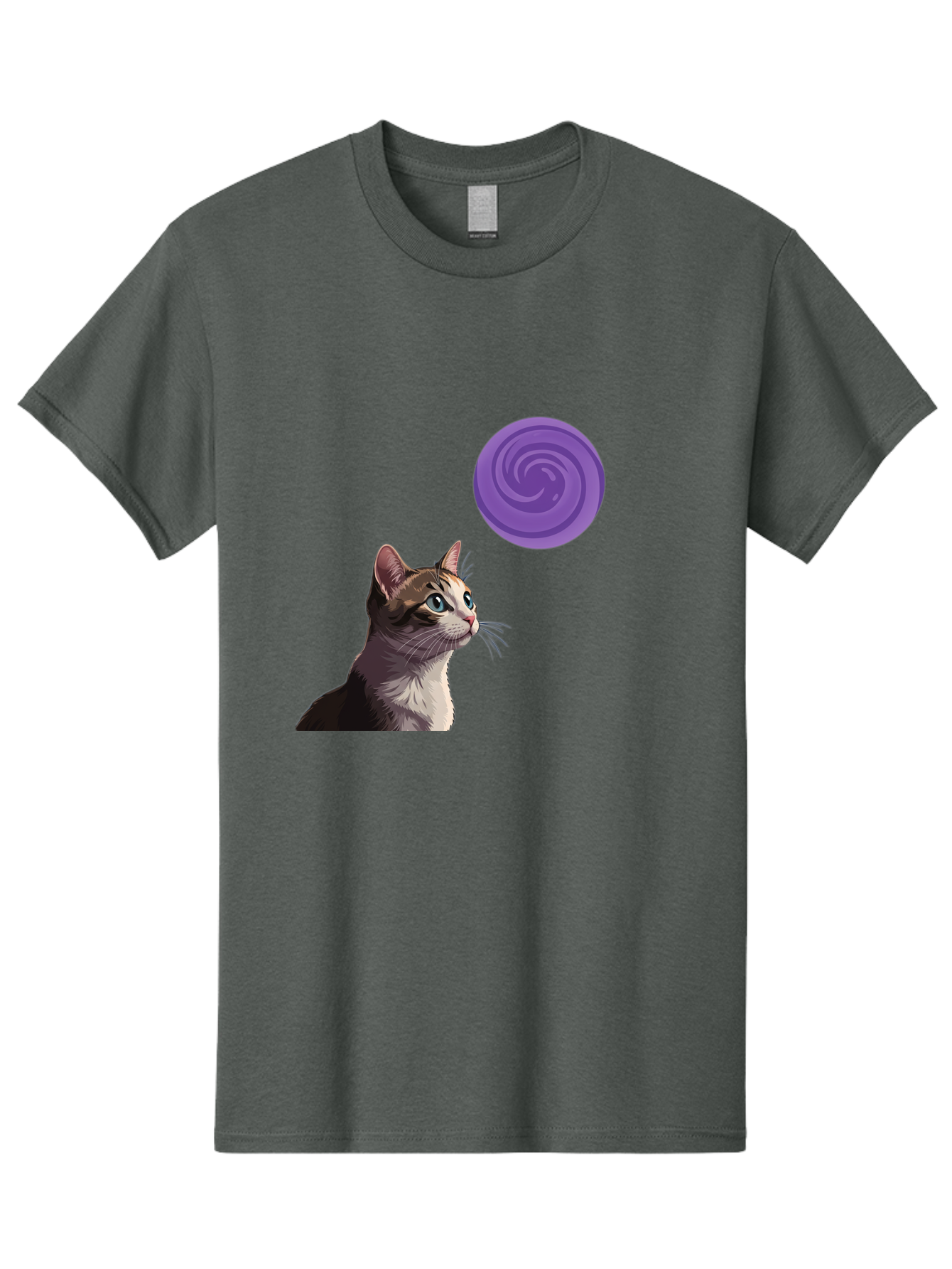 Purple-Swirl-Cat Men'S Graphic Tee, 100% Cotton, Comfortable Casual Summer Wear, Machine Washable, Vintage Camera, Old Camera, Antique Camera, Black Camera, Classic Photography, Photography Equipment, Nostalgic Device, Film Camera, Camera Art Baj207