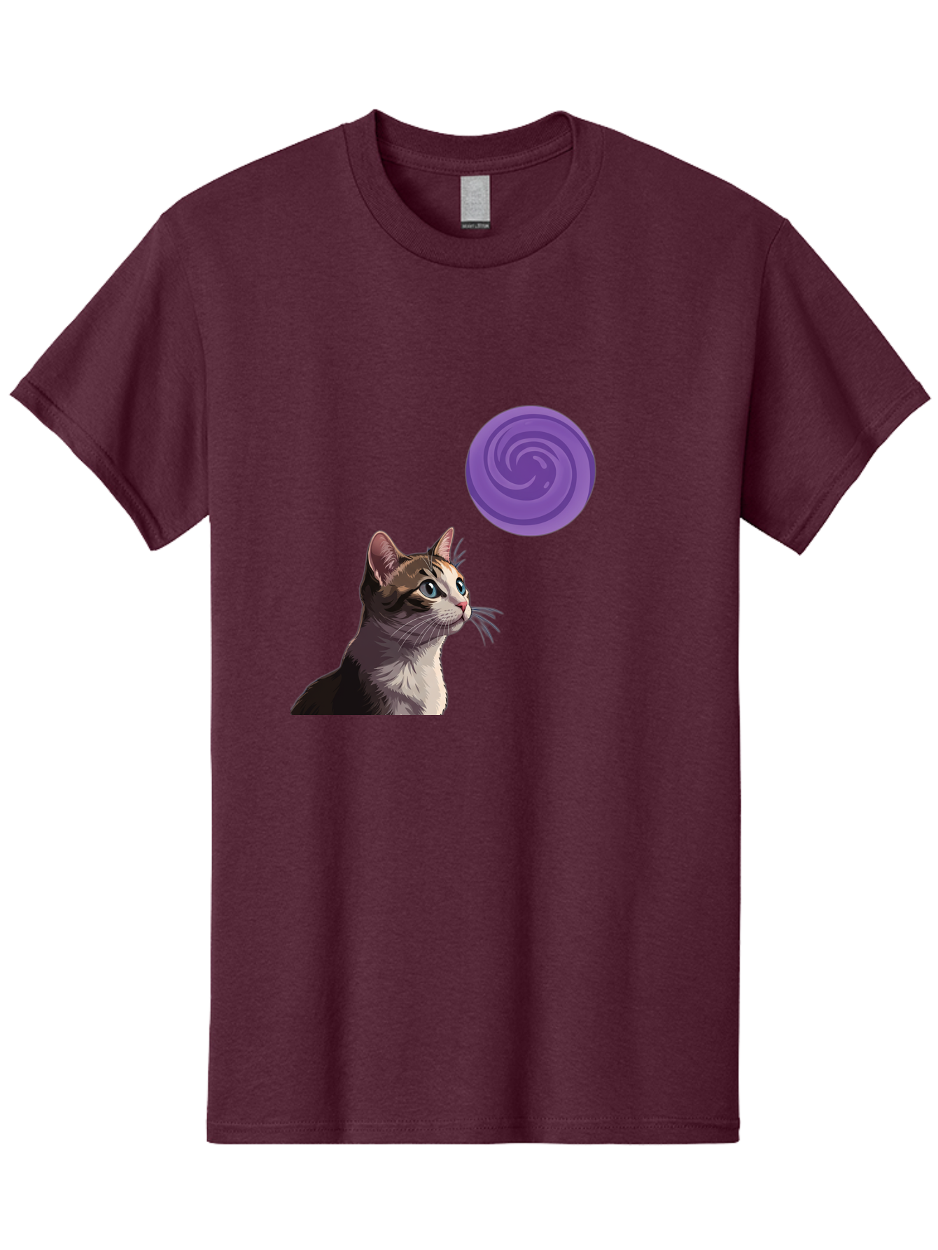Purple-Swirl-Cat Men'S Graphic Tee, 100% Cotton, Comfortable Casual Summer Wear, Machine Washable, Vintage Camera, Old Camera, Antique Camera, Black Camera, Classic Photography, Photography Equipment, Nostalgic Device, Film Camera, Camera Art Baj207