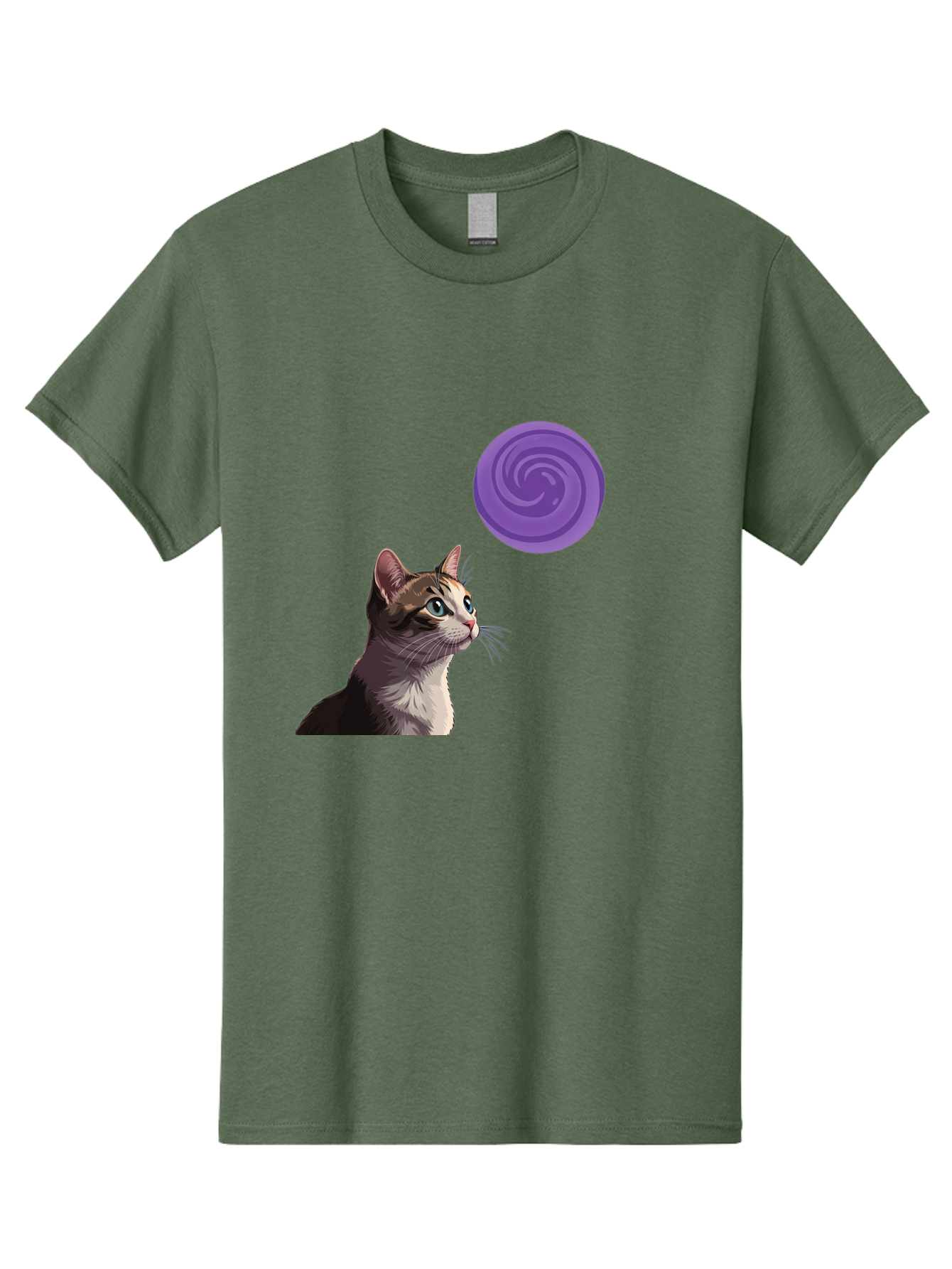 Purple-Swirl-Cat Men'S Graphic Tee, 100% Cotton, Comfortable Casual Summer Wear, Machine Washable, Vintage Camera, Old Camera, Antique Camera, Black Camera, Classic Photography, Photography Equipment, Nostalgic Device, Film Camera, Camera Art Baj207