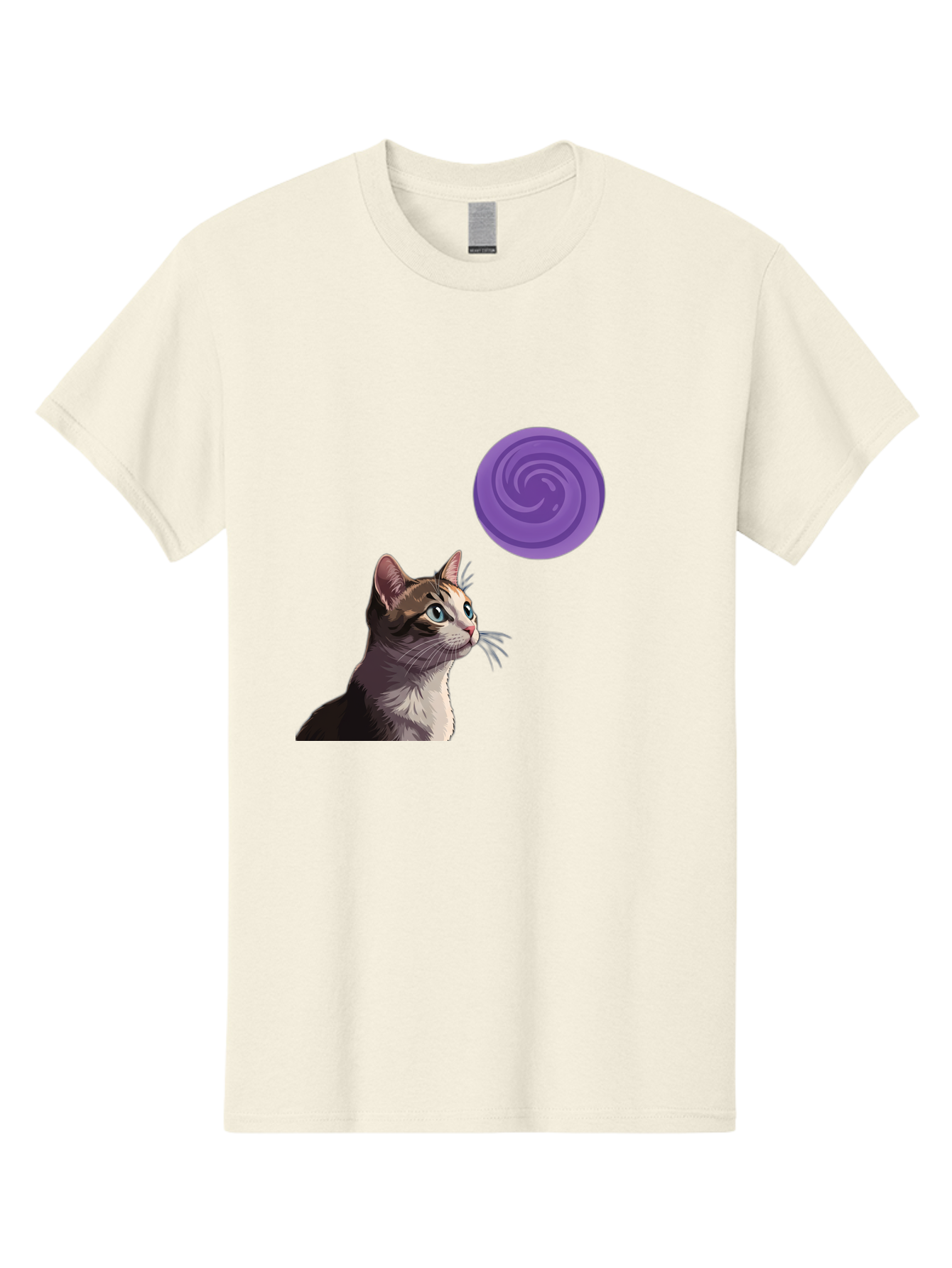 Purple-Swirl-Cat Men'S Graphic Tee, 100% Cotton, Comfortable Casual Summer Wear, Machine Washable, Vintage Camera, Old Camera, Antique Camera, Black Camera, Classic Photography, Photography Equipment, Nostalgic Device, Film Camera, Camera Art Baj207