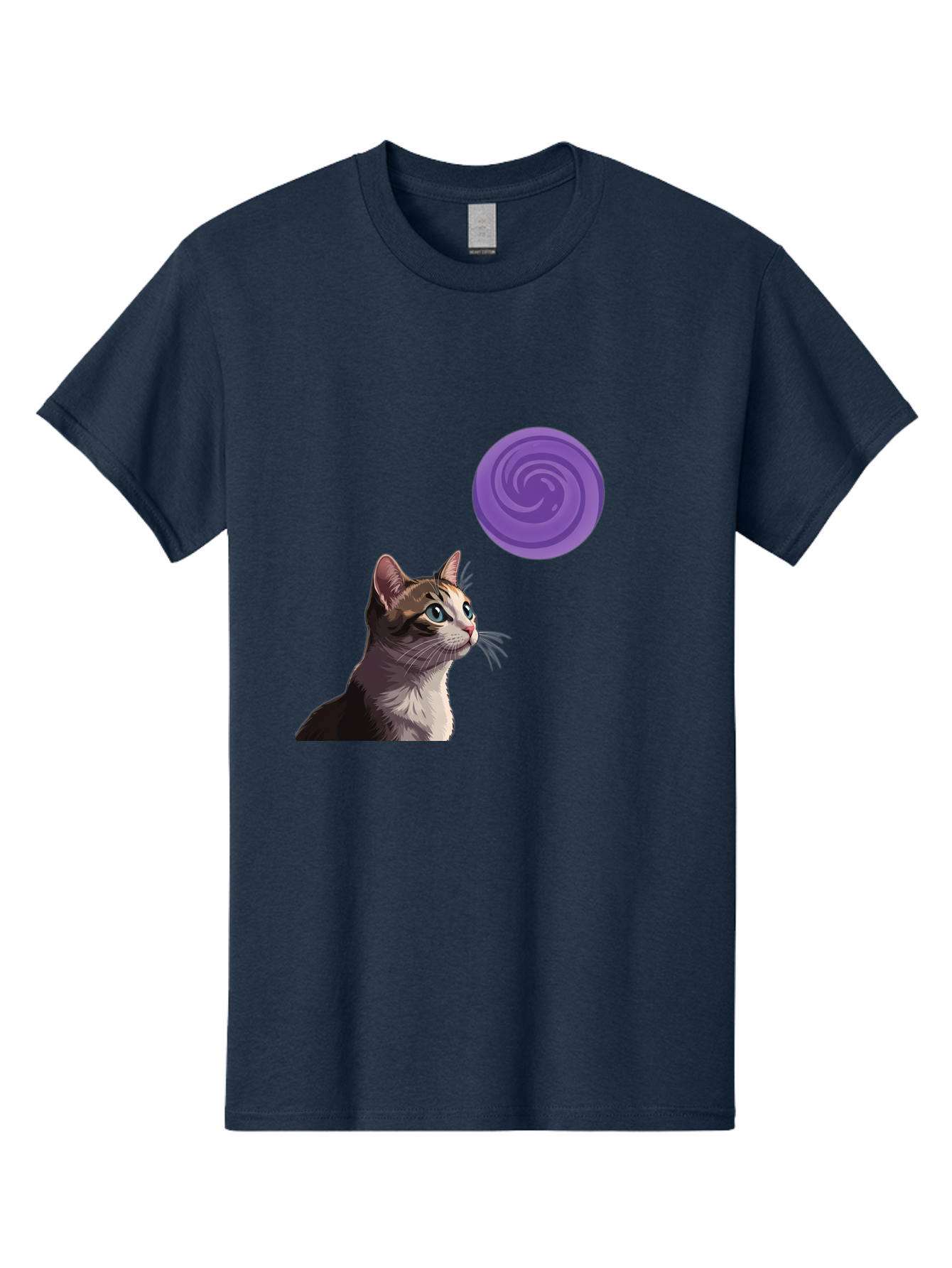Purple-Swirl-Cat Men'S Graphic Tee, 100% Cotton, Comfortable Casual Summer Wear, Machine Washable, Vintage Camera, Old Camera, Antique Camera, Black Camera, Classic Photography, Photography Equipment, Nostalgic Device, Film Camera, Camera Art Baj207