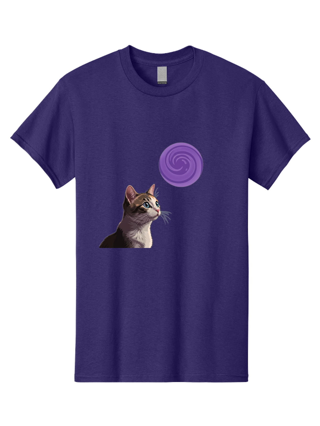 Purple-Swirl-Cat Men'S Graphic Tee, 100% Cotton, Comfortable Casual Summer Wear, Machine Washable, Vintage Camera, Old Camera, Antique Camera, Black Camera, Classic Photography, Photography Equipment, Nostalgic Device, Film Camera, Camera Art Baj207