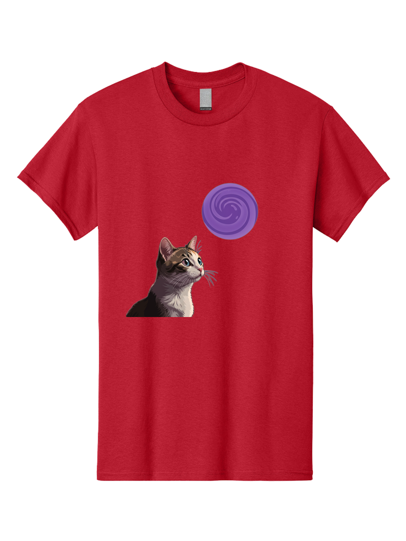 Purple-Swirl-Cat Men'S Graphic Tee, 100% Cotton, Comfortable Casual Summer Wear, Machine Washable, Vintage Camera, Old Camera, Antique Camera, Black Camera, Classic Photography, Photography Equipment, Nostalgic Device, Film Camera, Camera Art Baj207