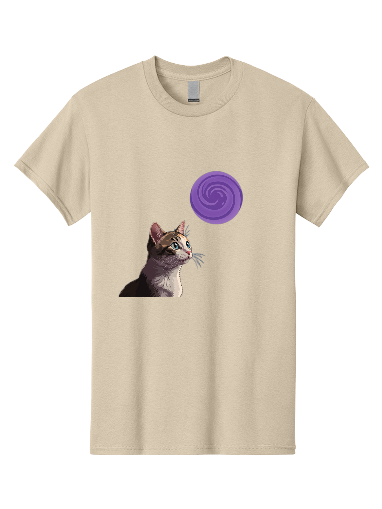 Purple-Swirl-Cat Men'S Graphic Tee, 100% Cotton, Comfortable Casual Summer Wear, Machine Washable, Vintage Camera, Old Camera, Antique Camera, Black Camera, Classic Photography, Photography Equipment, Nostalgic Device, Film Camera, Camera Art Baj207
