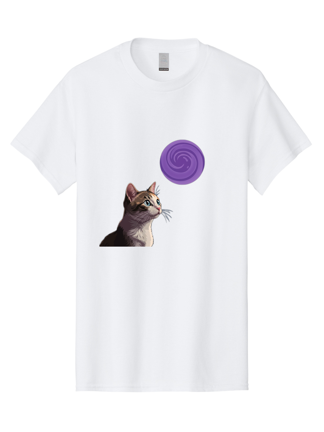 Purple-Swirl-Cat Men'S Graphic Tee, 100% Cotton, Comfortable Casual Summer Wear, Machine Washable, Vintage Camera, Old Camera, Antique Camera, Black Camera, Classic Photography, Photography Equipment, Nostalgic Device, Film Camera, Camera Art Baj207