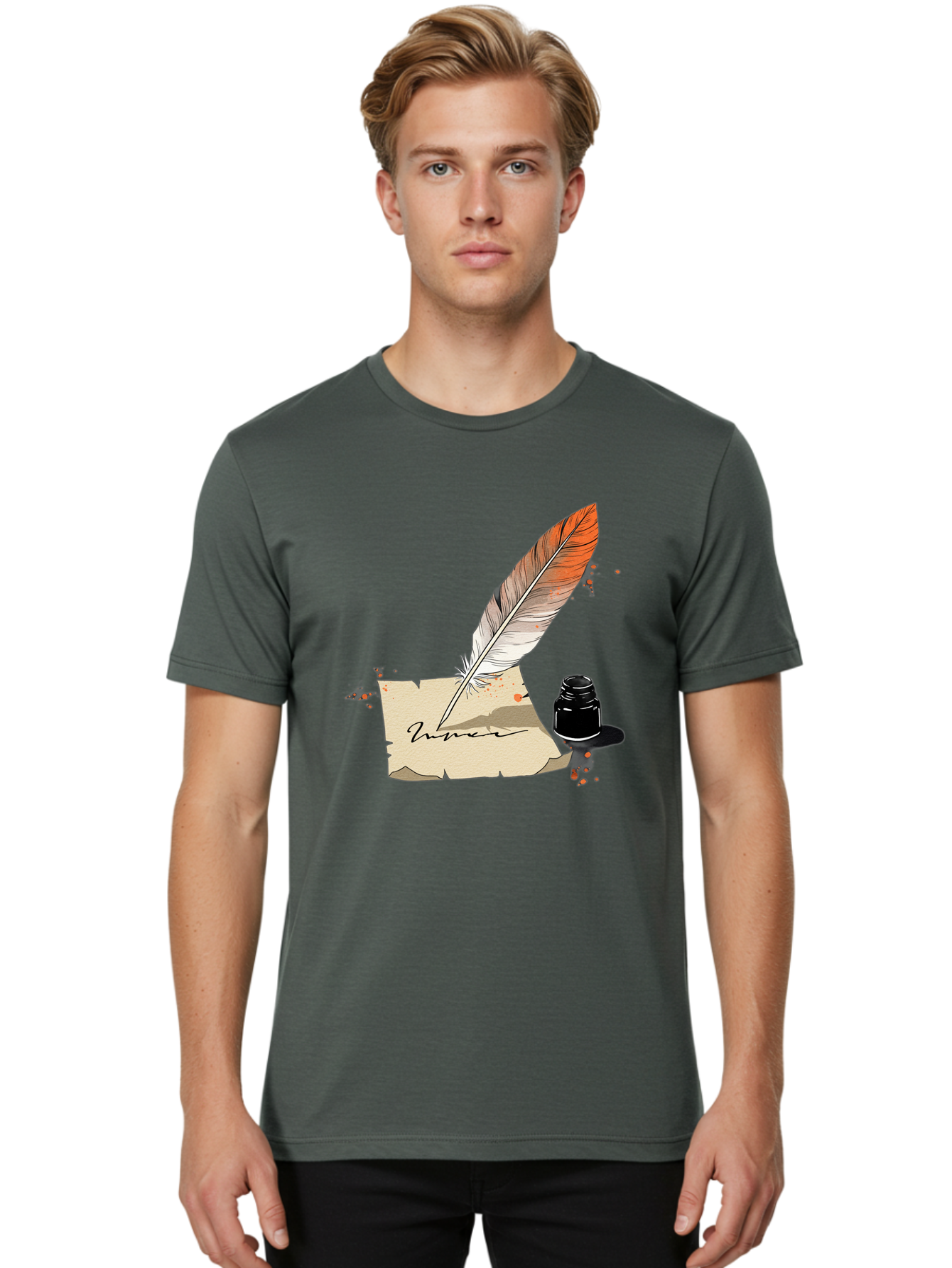 Quill-And-Ink Men'S Graphic Tee, 100% Cotton, Comfortable Casual Summer Wear, Machine Washable, Vintage Camera, Old Camera, Antique Camera, Black Camera, Classic Photography, Photography Equipment, Nostalgic Device, Film Camera, Camera Art Baj210