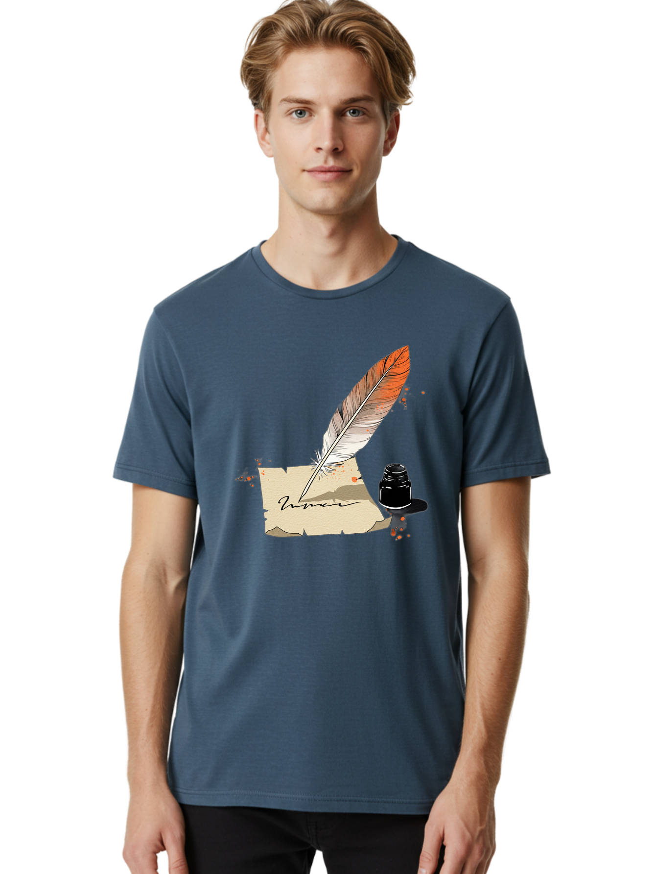 Quill-And-Ink Men'S Graphic Tee, 100% Cotton, Comfortable Casual Summer Wear, Machine Washable, Vintage Camera, Old Camera, Antique Camera, Black Camera, Classic Photography, Photography Equipment, Nostalgic Device, Film Camera, Camera Art Baj210