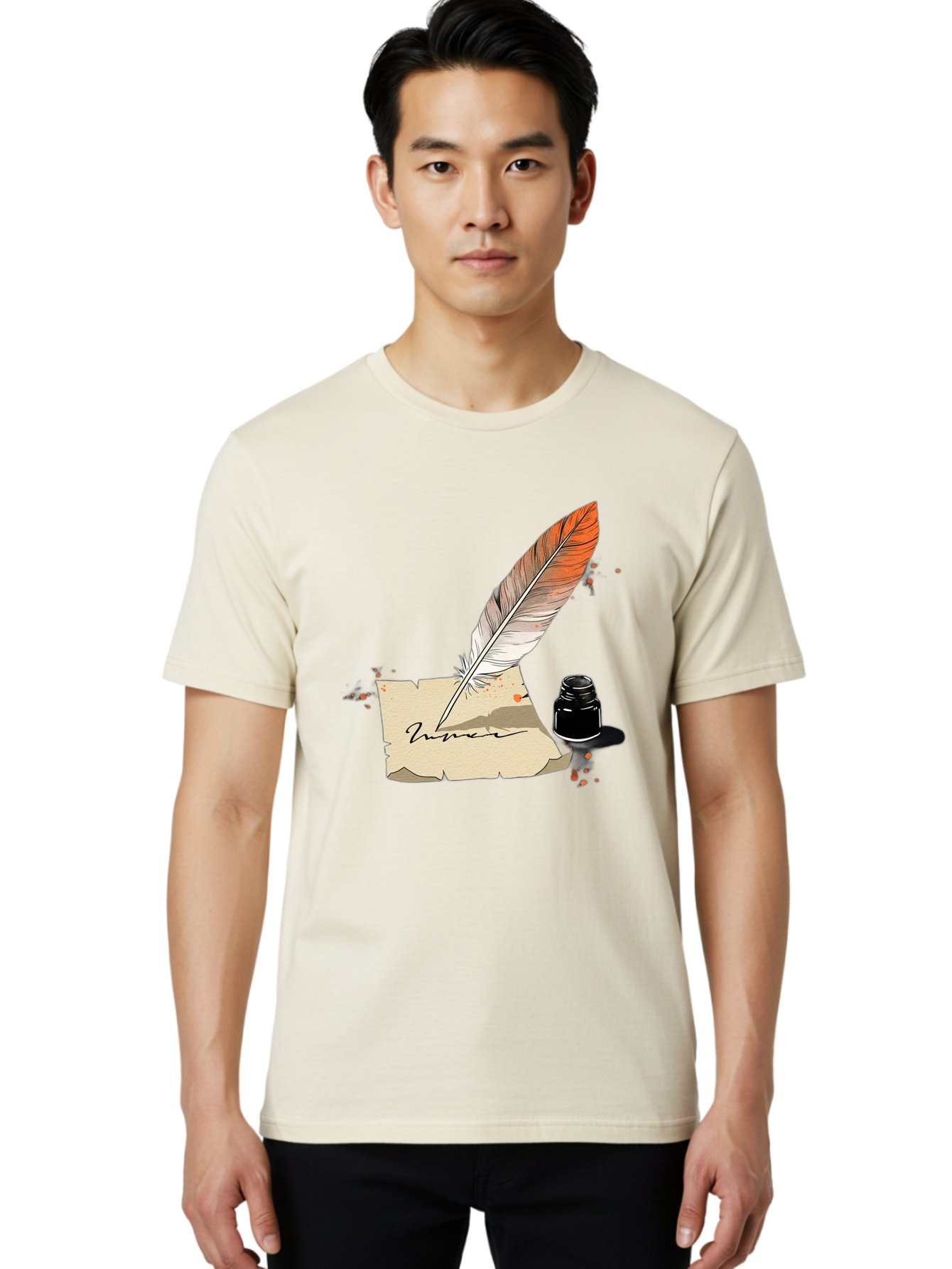 Quill-And-Ink Men'S Graphic Tee, 100% Cotton, Comfortable Casual Summer Wear, Machine Washable, Vintage Camera, Old Camera, Antique Camera, Black Camera, Classic Photography, Photography Equipment, Nostalgic Device, Film Camera, Camera Art Baj210