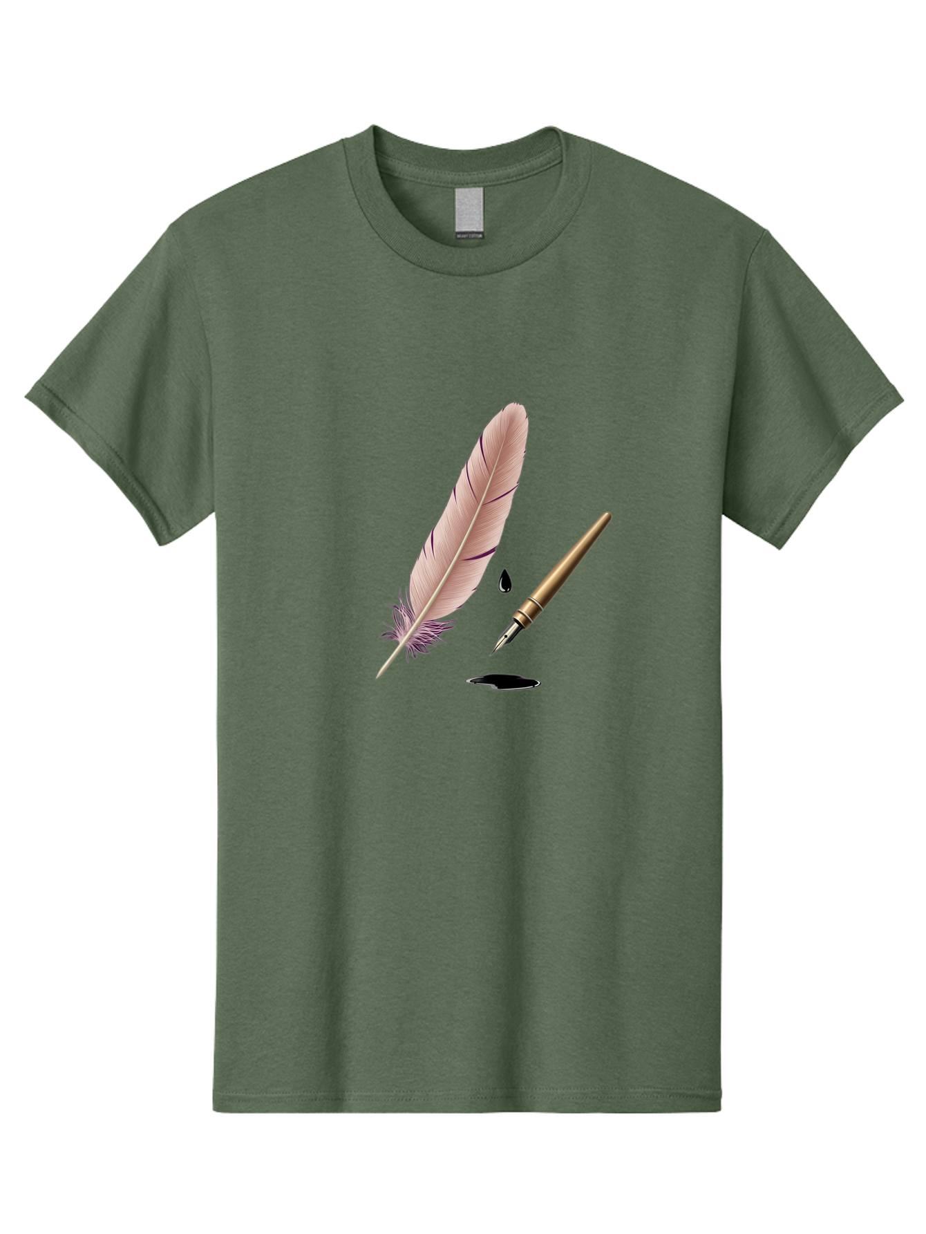 Quill-Pen-1 Men'S Graphic Tee, 100% Cotton, Comfortable Casual Summer Wear, Machine Washable, Vintage Camera, Old Camera, Antique Camera, Black Camera, Classic Photography, Photography Equipment, Nostalgic Device, Film Camera, Camera Art Baj212