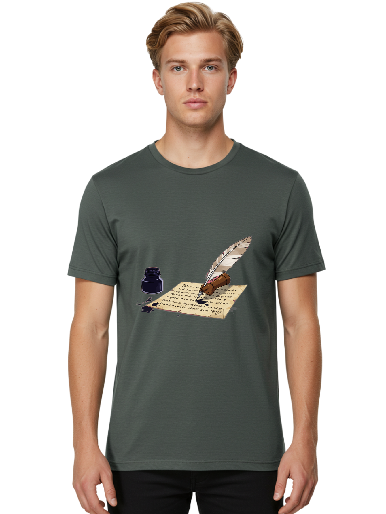 Quill-Pen-And-Ink Men'S Graphic Tee, 100% Cotton, Comfortable Casual Summer Wear, Machine Washable, Vintage Camera, Old Camera, Antique Camera, Black Camera, Classic Photography, Photography Equipment, Nostalgic Device, Film Camera, Camera Art Baj213