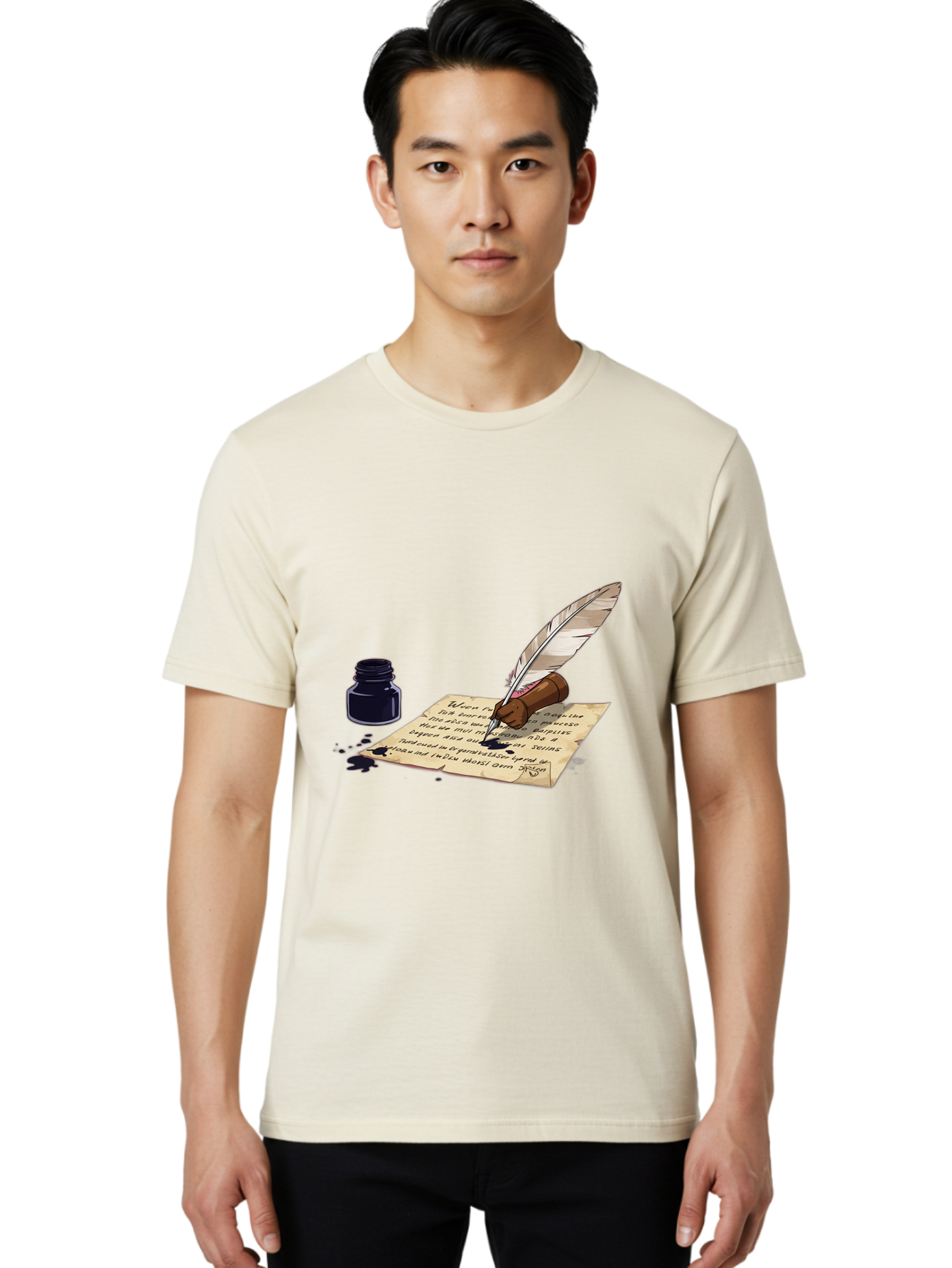 Quill-Pen-And-Ink Men'S Graphic Tee, 100% Cotton, Comfortable Casual Summer Wear, Machine Washable, Vintage Camera, Old Camera, Antique Camera, Black Camera, Classic Photography, Photography Equipment, Nostalgic Device, Film Camera, Camera Art Baj213