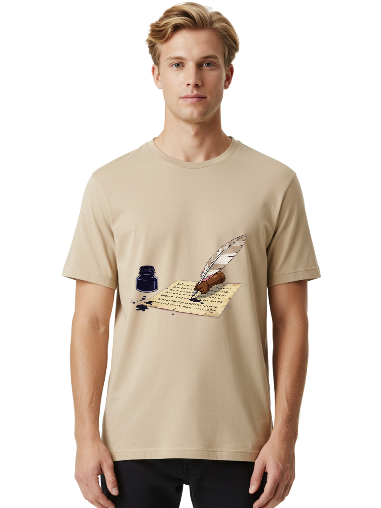 Quill-Pen-And-Ink Men'S Graphic Tee, 100% Cotton, Comfortable Casual Summer Wear, Machine Washable, Vintage Camera, Old Camera, Antique Camera, Black Camera, Classic Photography, Photography Equipment, Nostalgic Device, Film Camera, Camera Art Baj213