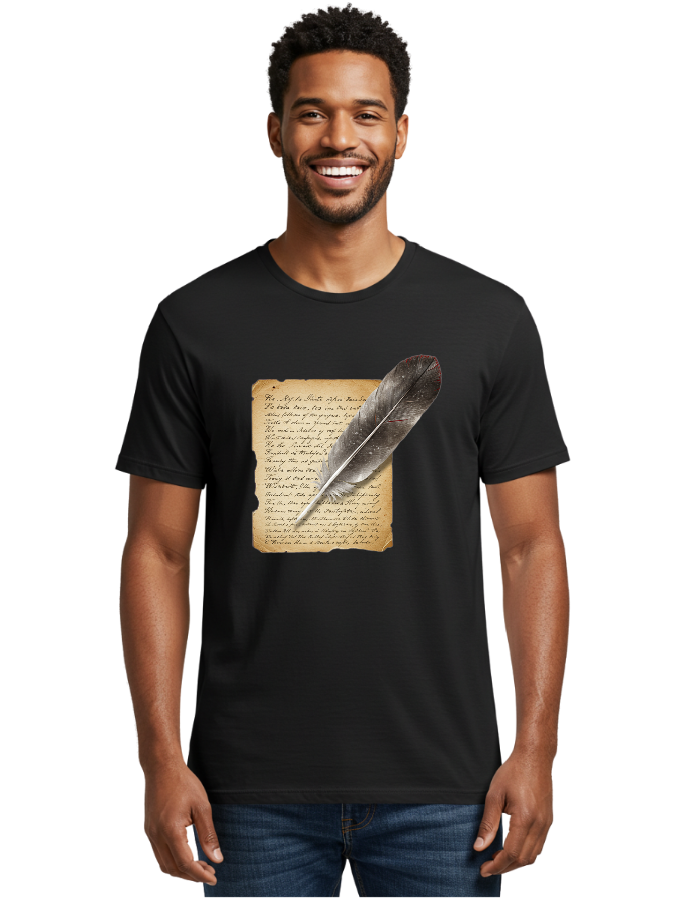 Quill-Pen-On-Parchment Men'S Graphic Tee, 100% Cotton, Comfortable Casual Summer Wear, Machine Washable, Vintage Camera, Old Camera, Antique Camera, Black Camera, Classic Photography, Photography Equipment, Nostalgic Device, Film Camera, Baj214