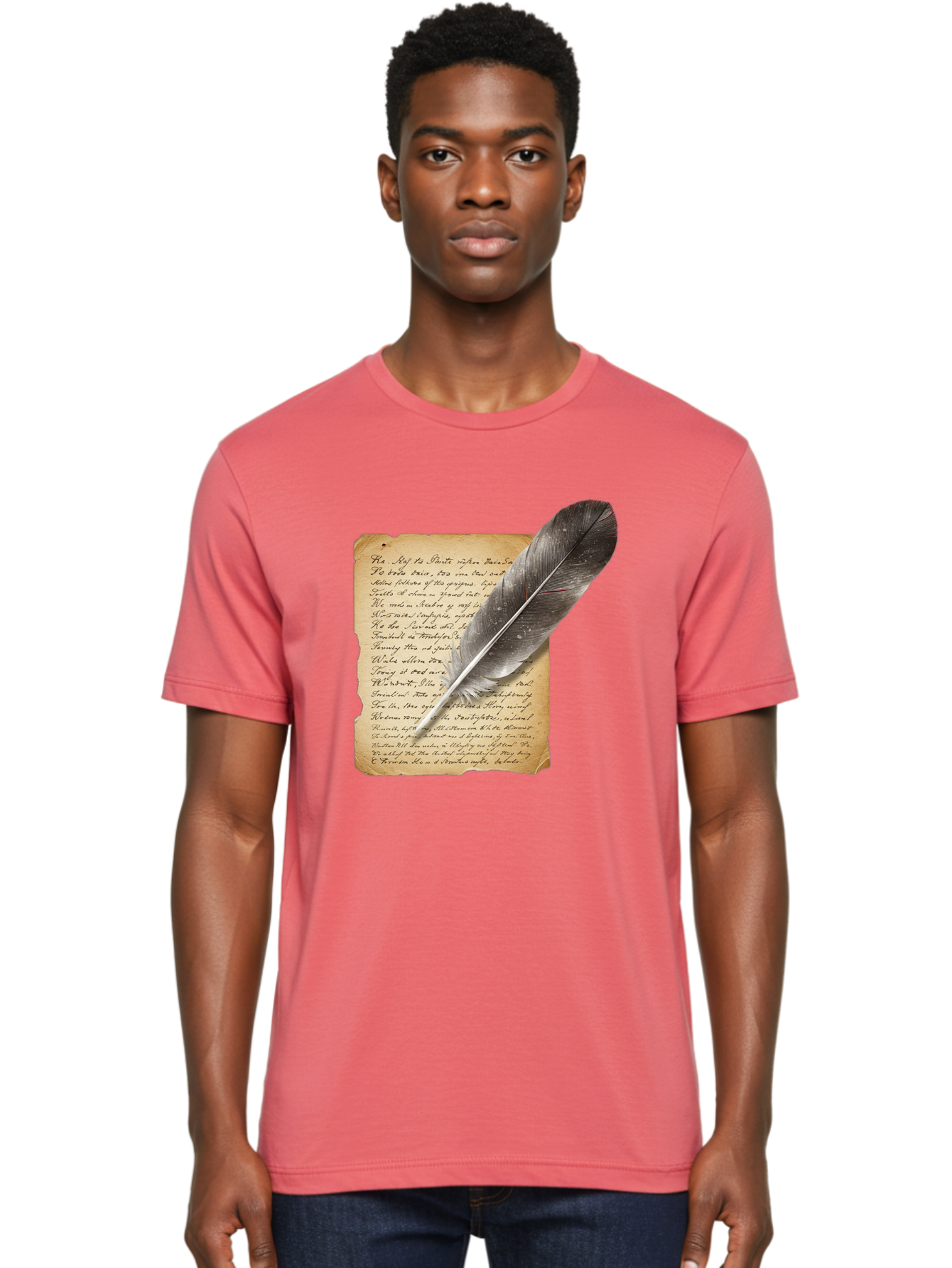 Quill-Pen-On-Parchment Men'S Graphic Tee, 100% Cotton, Comfortable Casual Summer Wear, Machine Washable, Vintage Camera, Old Camera, Antique Camera, Black Camera, Classic Photography, Photography Equipment, Nostalgic Device, Film Camera, Baj214