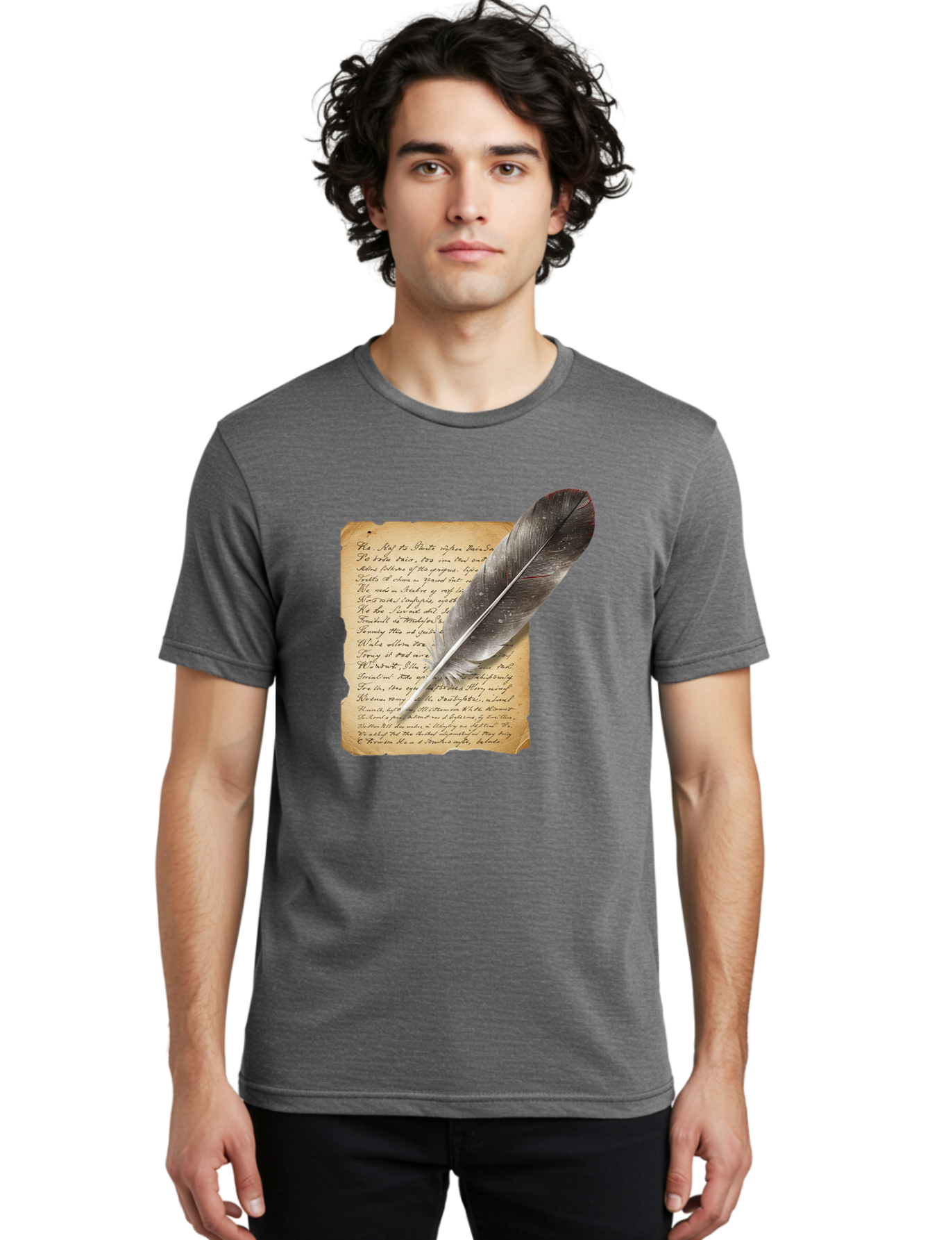 Quill-Pen-On-Parchment Men'S Graphic Tee, 100% Cotton, Comfortable Casual Summer Wear, Machine Washable, Vintage Camera, Old Camera, Antique Camera, Black Camera, Classic Photography, Photography Equipment, Nostalgic Device, Film Camera, Baj214