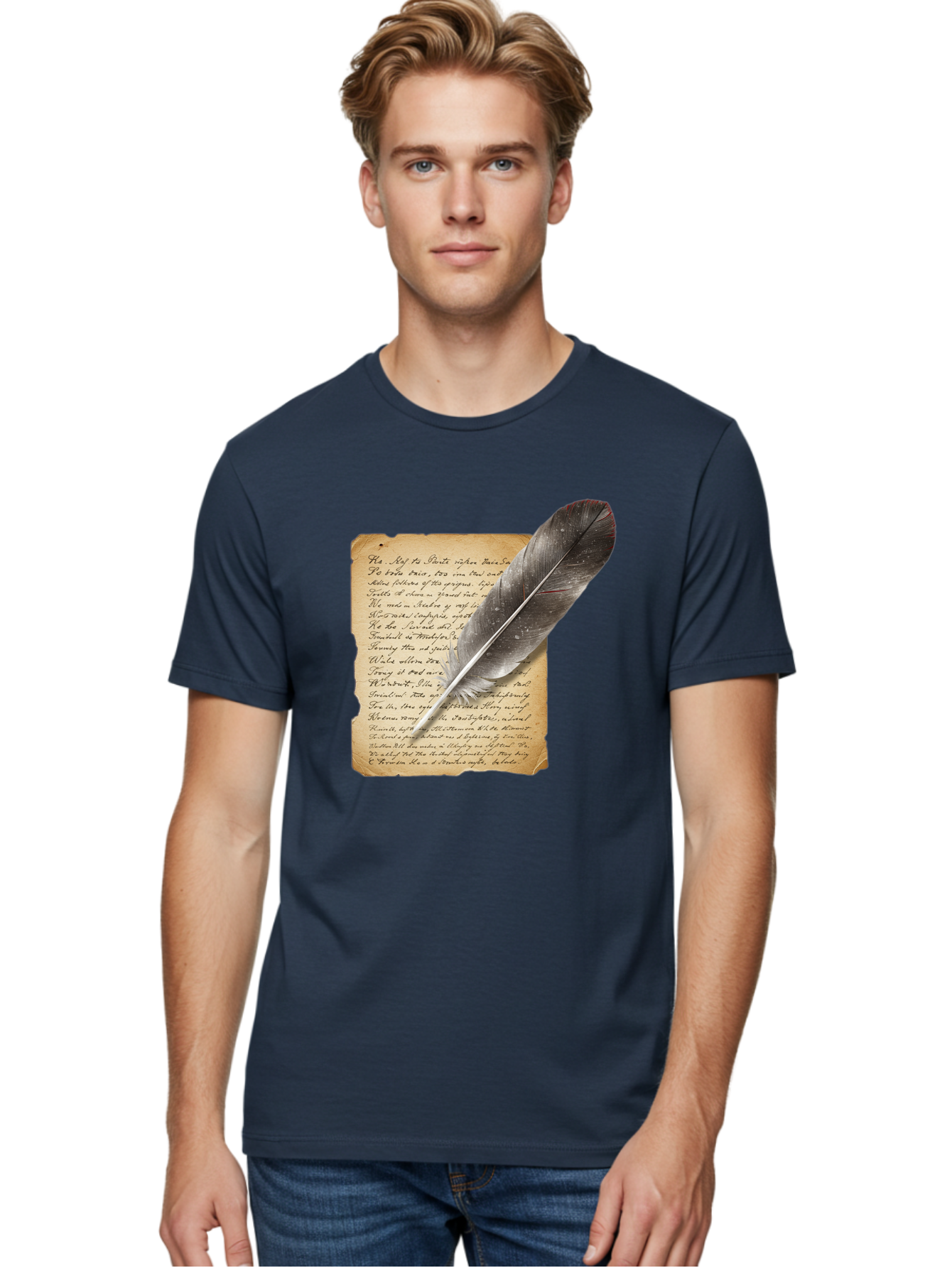 Quill-Pen-On-Parchment Men'S Graphic Tee, 100% Cotton, Comfortable Casual Summer Wear, Machine Washable, Vintage Camera, Old Camera, Antique Camera, Black Camera, Classic Photography, Photography Equipment, Nostalgic Device, Film Camera, Baj214