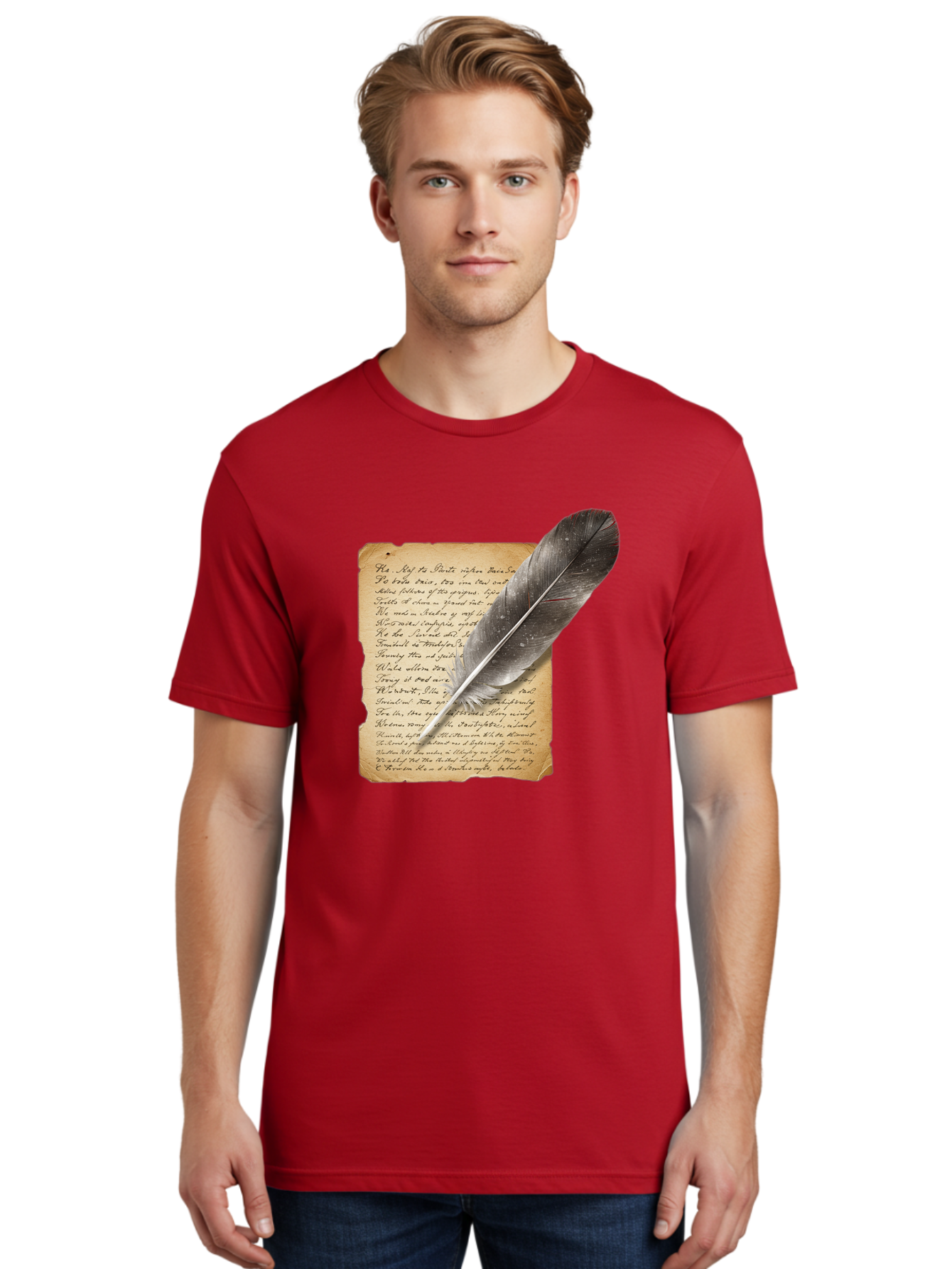 Quill-Pen-On-Parchment Men'S Graphic Tee, 100% Cotton, Comfortable Casual Summer Wear, Machine Washable, Vintage Camera, Old Camera, Antique Camera, Black Camera, Classic Photography, Photography Equipment, Nostalgic Device, Film Camera, Baj214