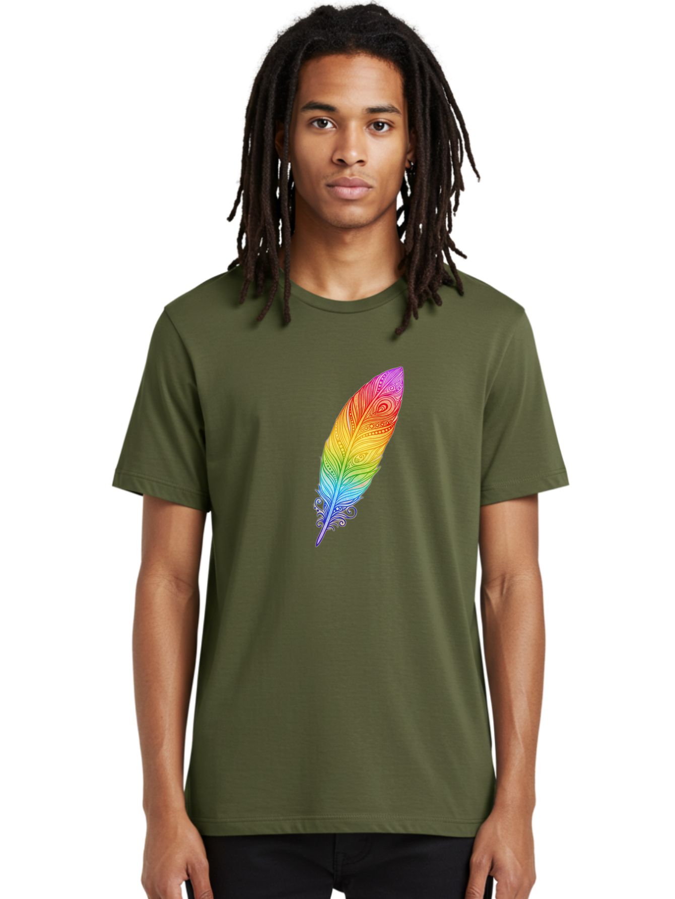 Rainbow-Feather-1 Men'S Graphic Tee, 100% Cotton, Comfortable Casual Summer Wear, Machine Washable, Vintage Camera, Old Camera, Antique Camera, Black Camera, Classic Photography, Photography Equipment, Nostalgic Device, Film Camera, Camera Art Baj217