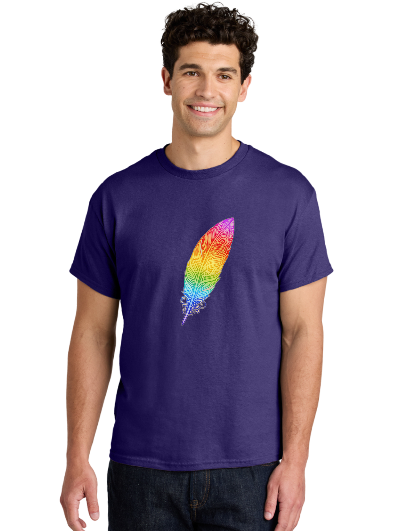 Rainbow-Feather-1 Men'S Graphic Tee, 100% Cotton, Comfortable Casual Summer Wear, Machine Washable, Vintage Camera, Old Camera, Antique Camera, Black Camera, Classic Photography, Photography Equipment, Nostalgic Device, Film Camera, Camera Art Baj217