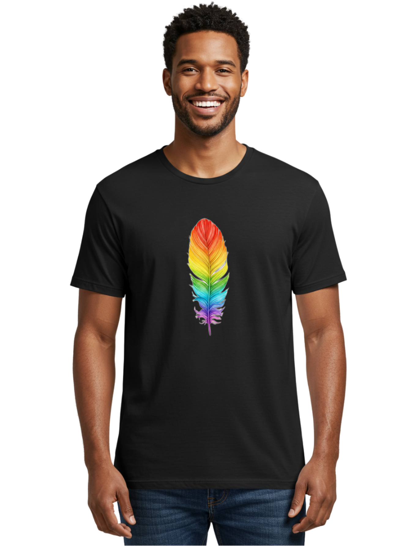 Rainbow-Feather-10 Men'S Graphic Tee, 100% Cotton, Comfortable Casual Summer Wear, Machine Washable, Vintage Camera, Old Camera, Antique Camera, Black Camera, Classic Photography, Photography Equipment, Nostalgic Device, Film Camera, Baj218